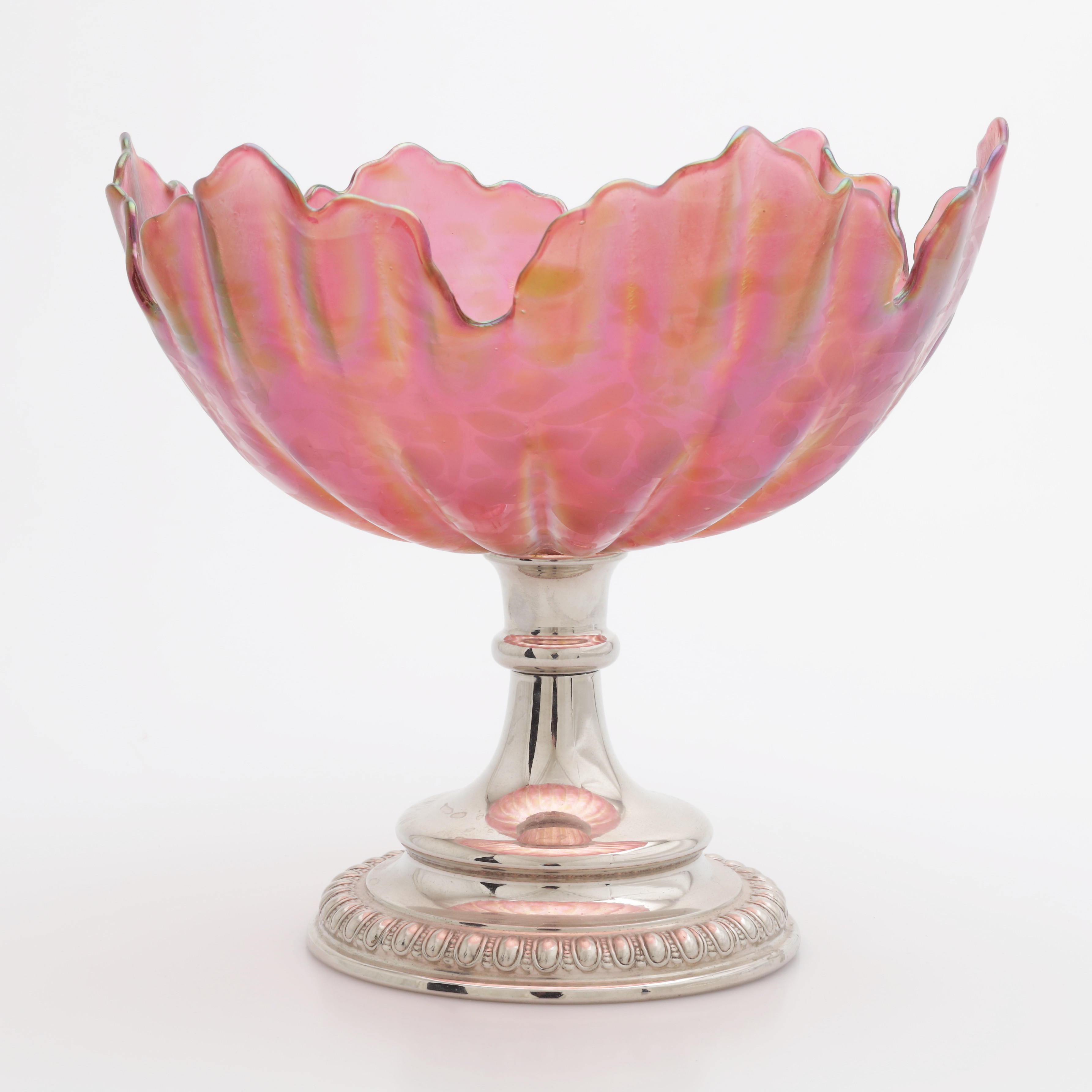 SKÅL PÅ FOT, glas/metall, 1900-talets mitt.