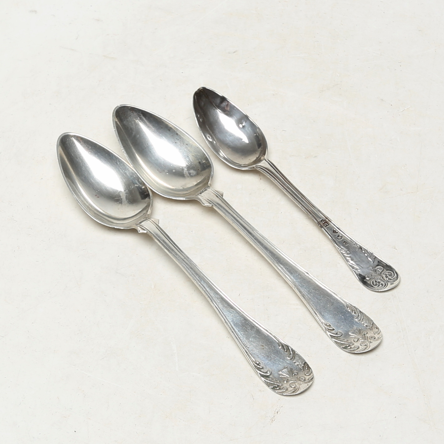 TESKEDAR, 3 delar, silver, varav 2 st Hentzell, Kalmar.