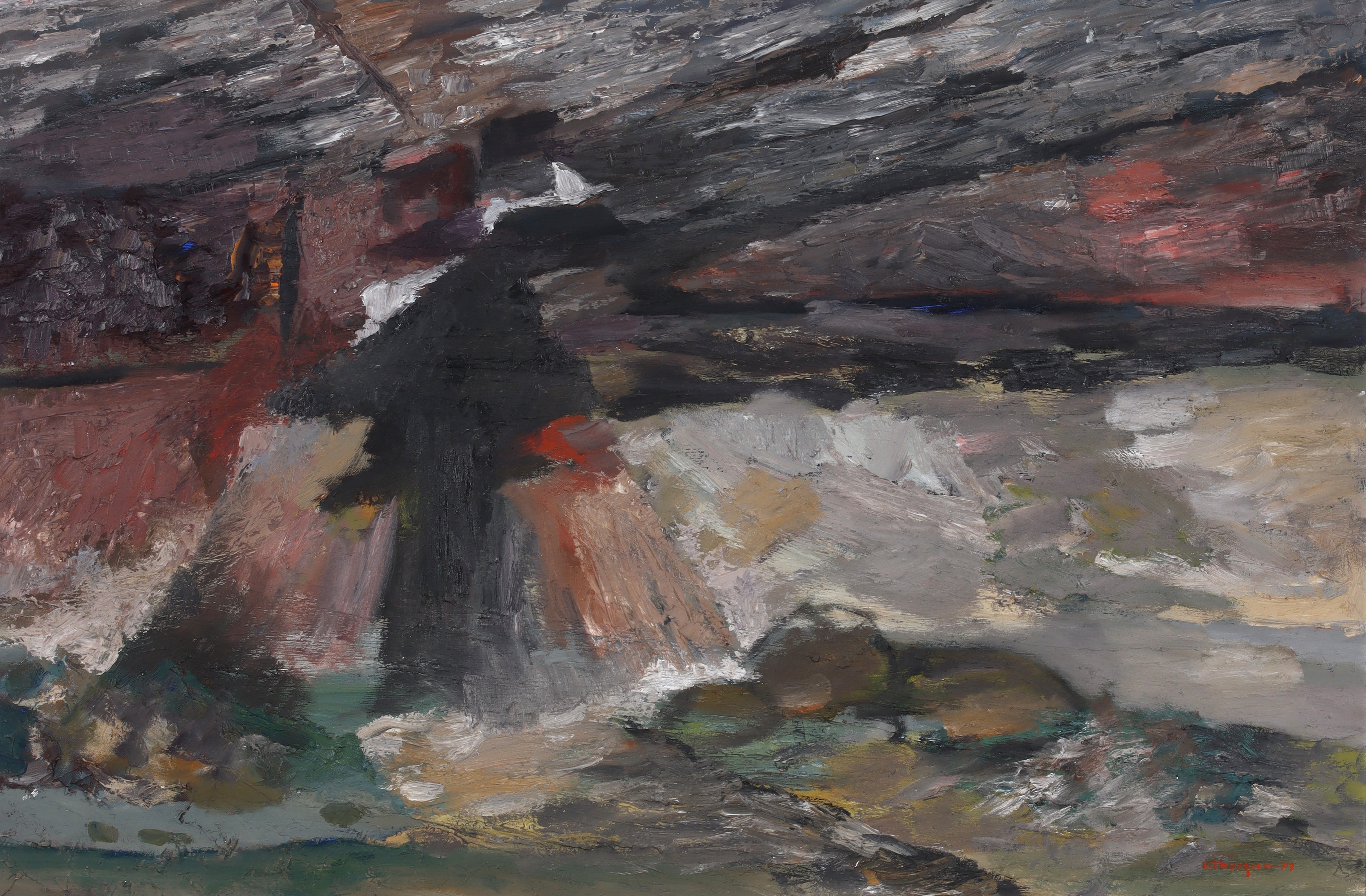 JOHN THORNGREN. "Fjällets fot", olja på duk, signerad och daterad -79.