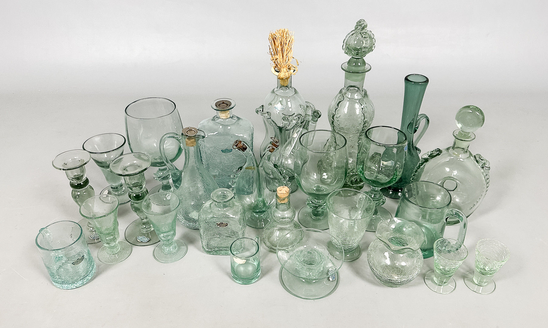 PARTI KURIOSAGLAS, 25 delar, Stockholm Glasbruk, Skansen.