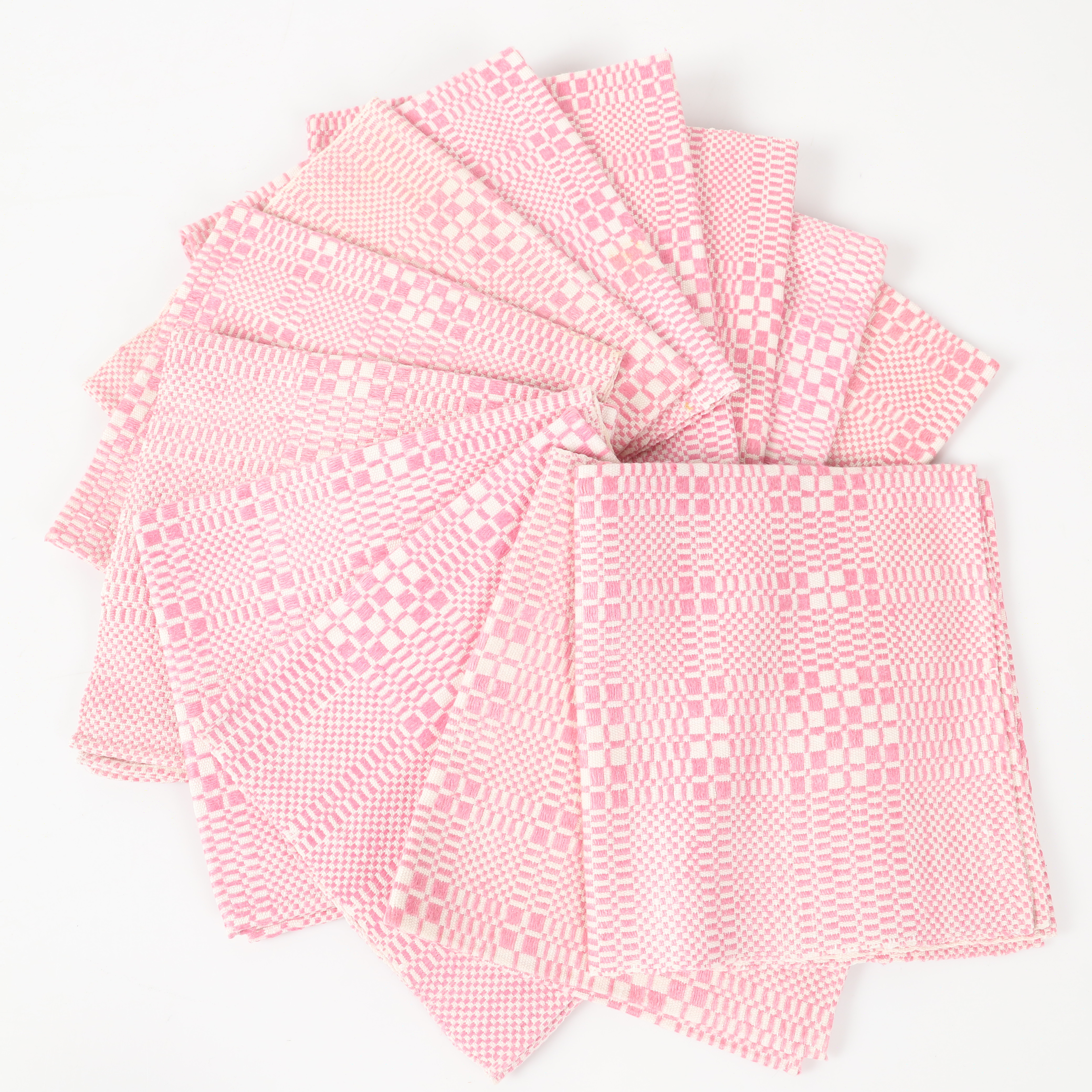 SERVETTER, 12 stycken, linnedräll, 1900-tal.