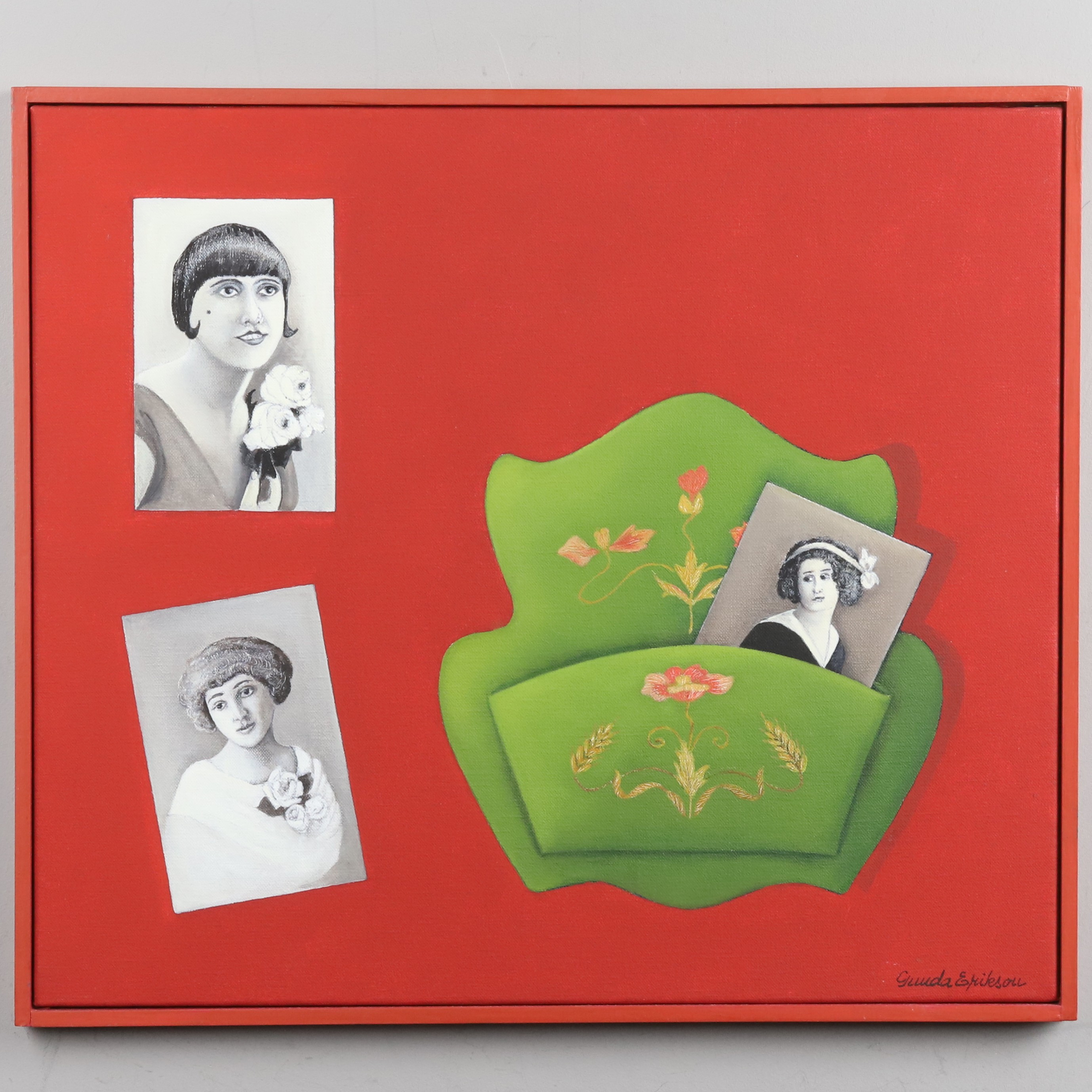 GUNDA ERIKSON. OLJA PÅ DUK, "Till Karin", signerad.