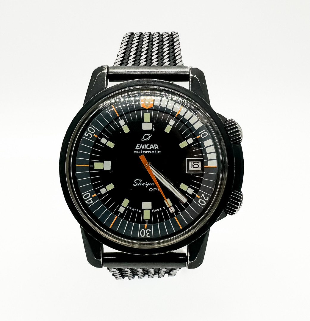 ARMBANDSUR, Enicar Sherpa OPS, Automat, Stål (PVD), 1960-tal.