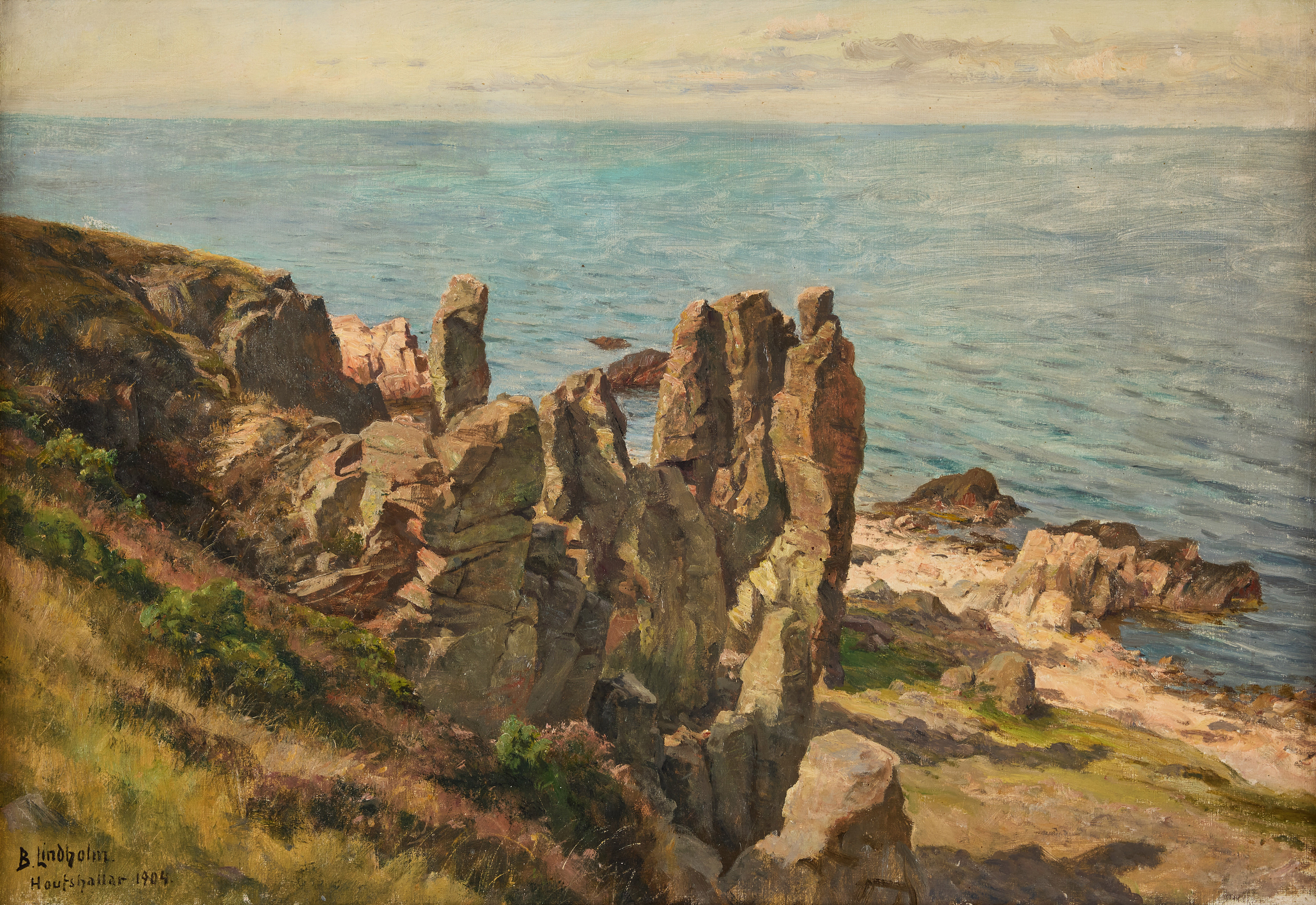 BERNDT LINDHOLM. Motiv från Hovs Hallar.