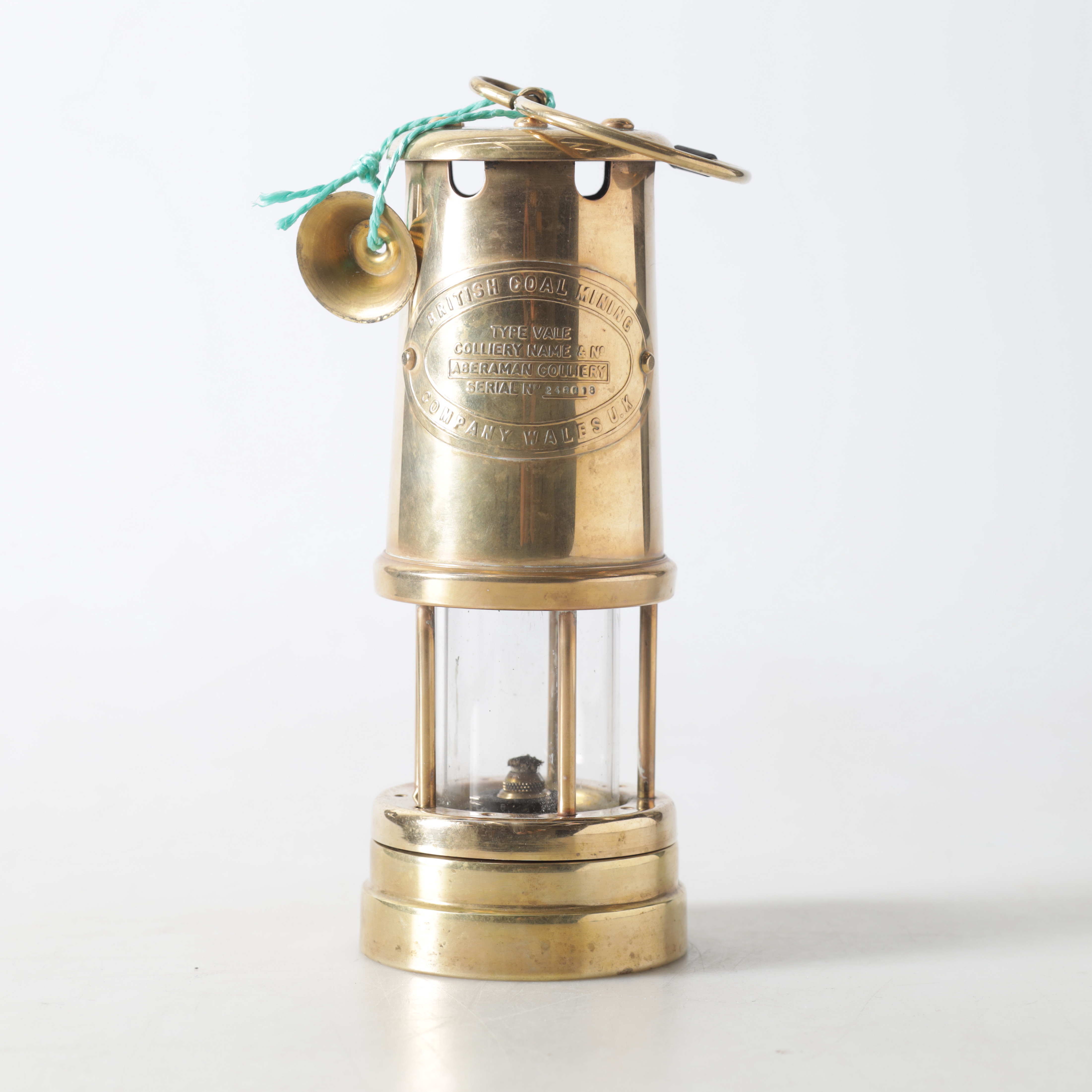 GRUVLYKTA. Mässing & glas, British Coal Mining Company, Wales, UK.