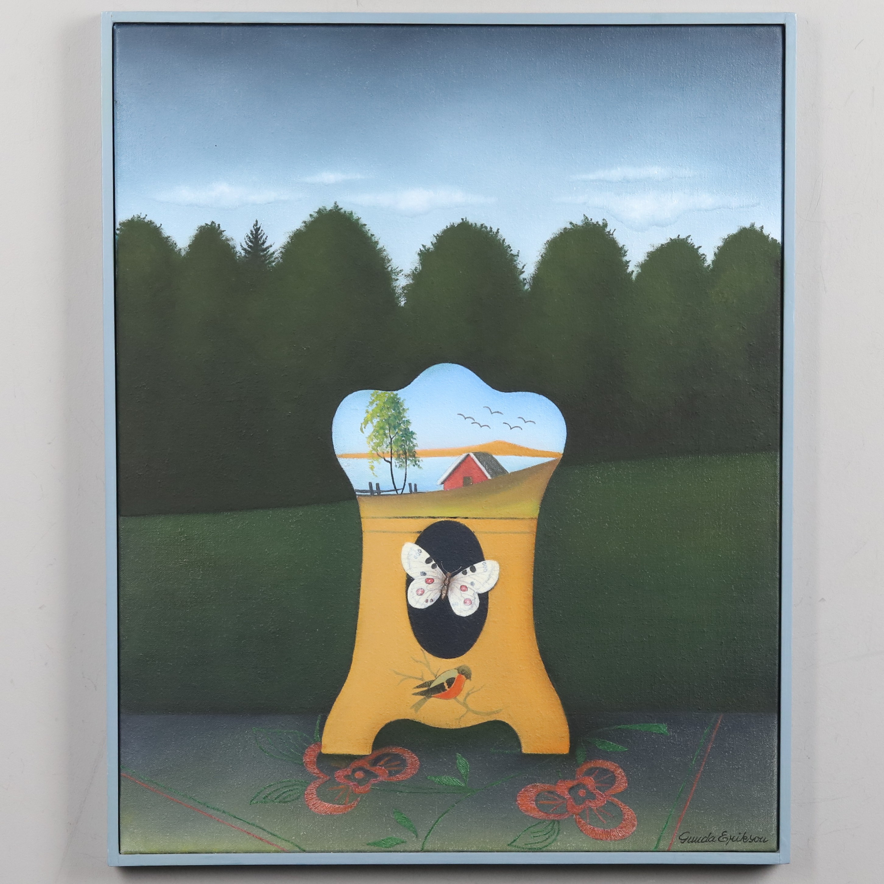 GUNDA ERIKSON. OLJA PÅ DUK, "Ramen", signerad.