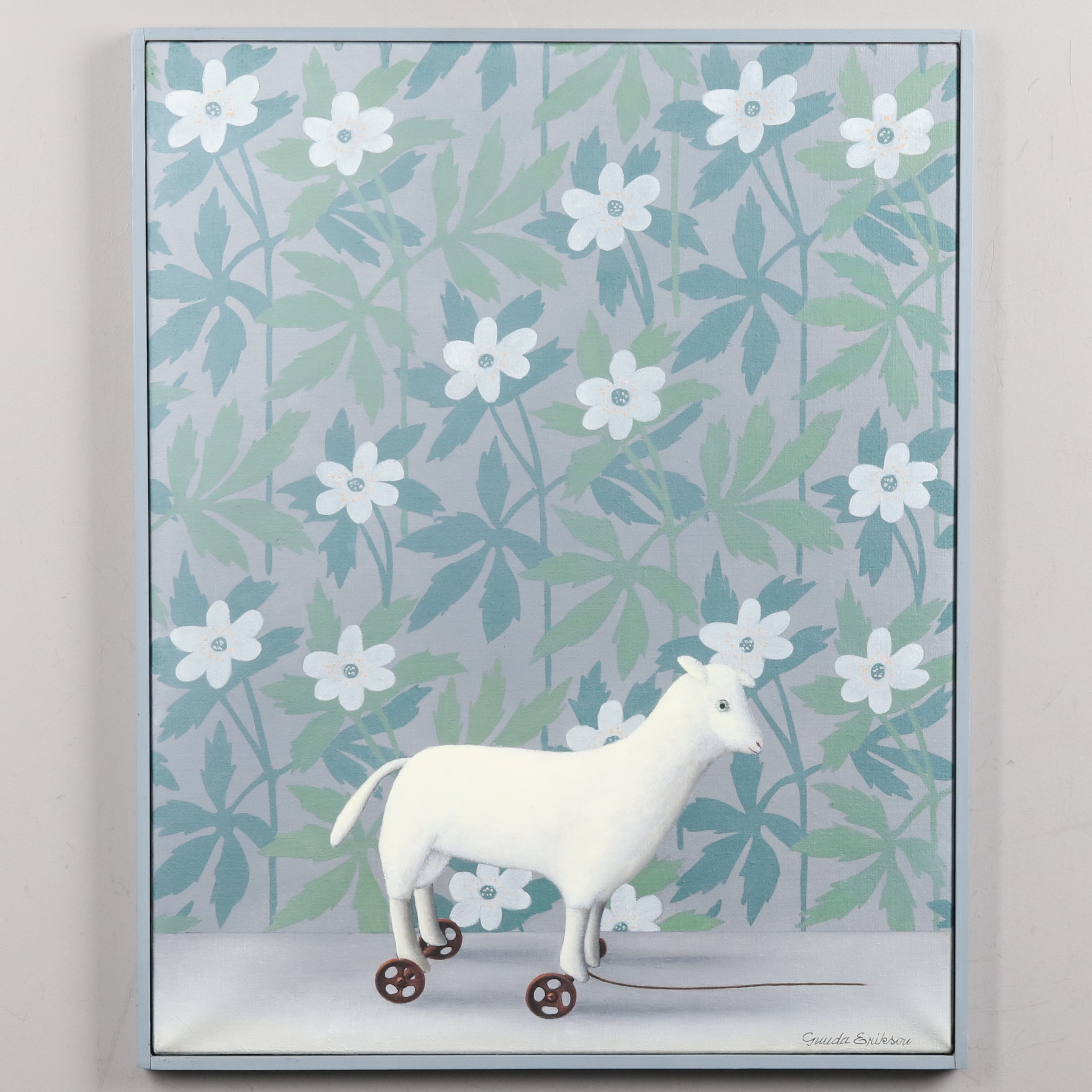 GUNDA ERIKSON. OLJA PÅ DUK, "Fåret", signerad.