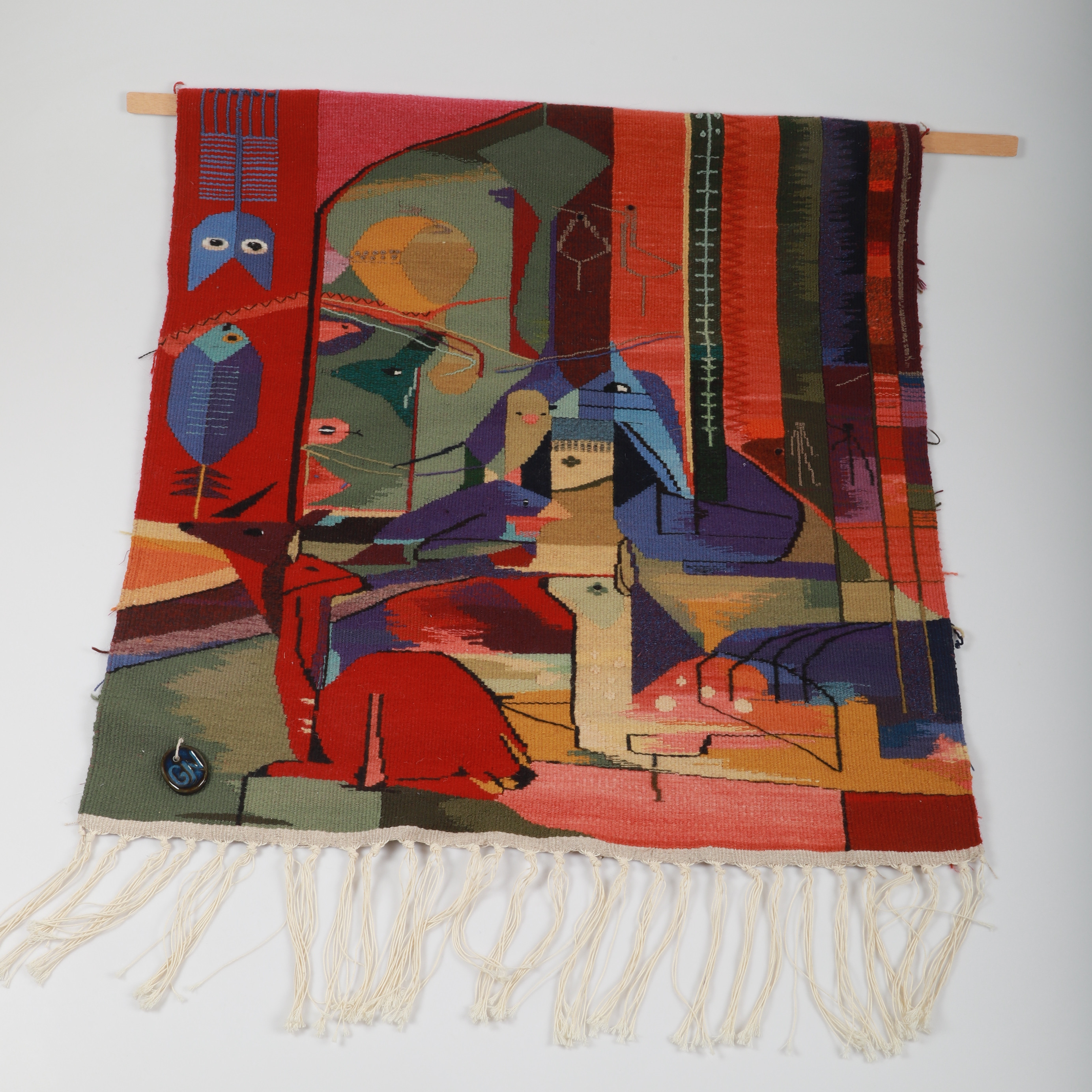 GUNVOR NYMAN. Väggbonad, motiv av djur, signerad.