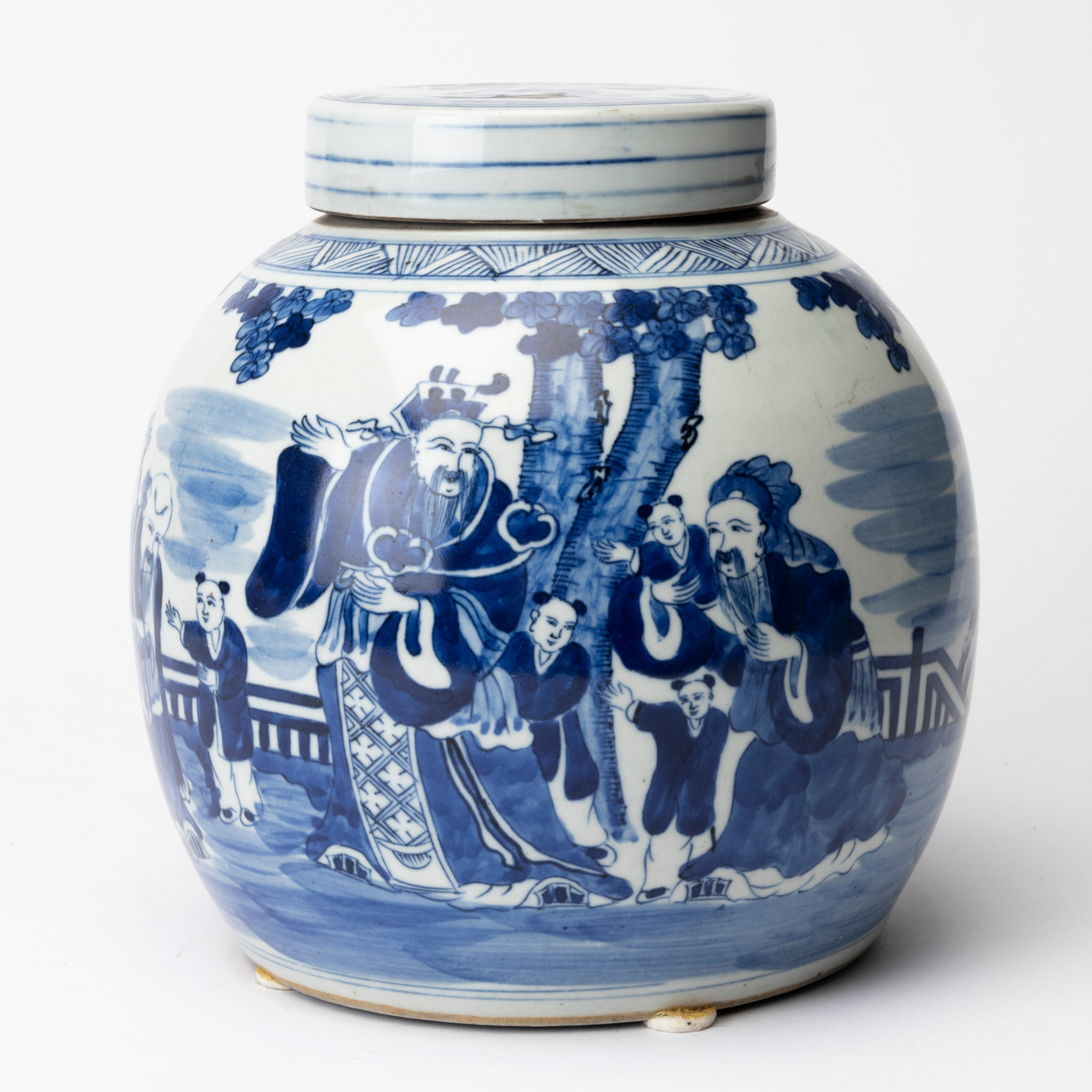 BOJAN med lock, porslin, Kina, Qing 1800-tal.