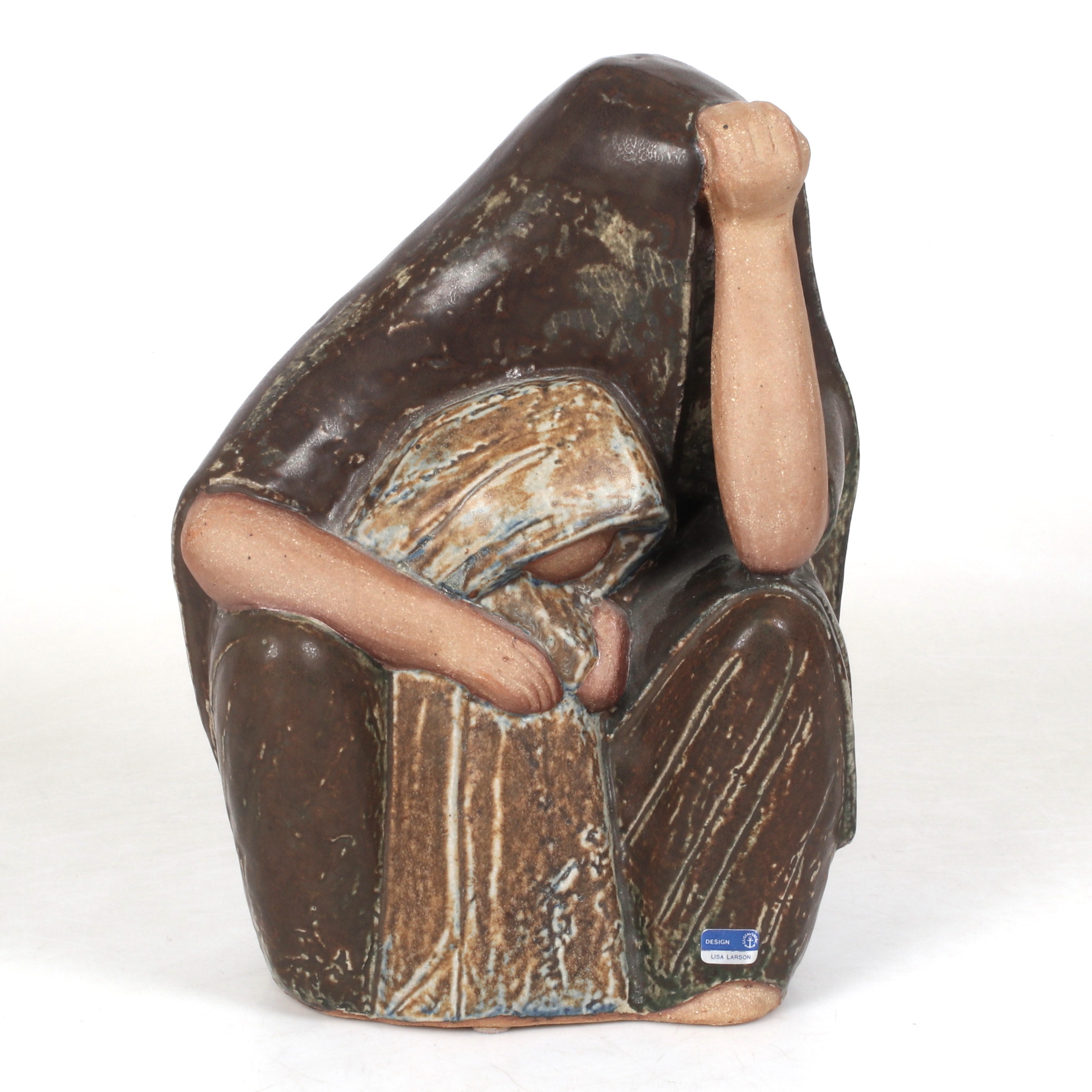 LISA LARSON. Figurin, "Arabkvinna", stengods, Gustavsbergs studio.