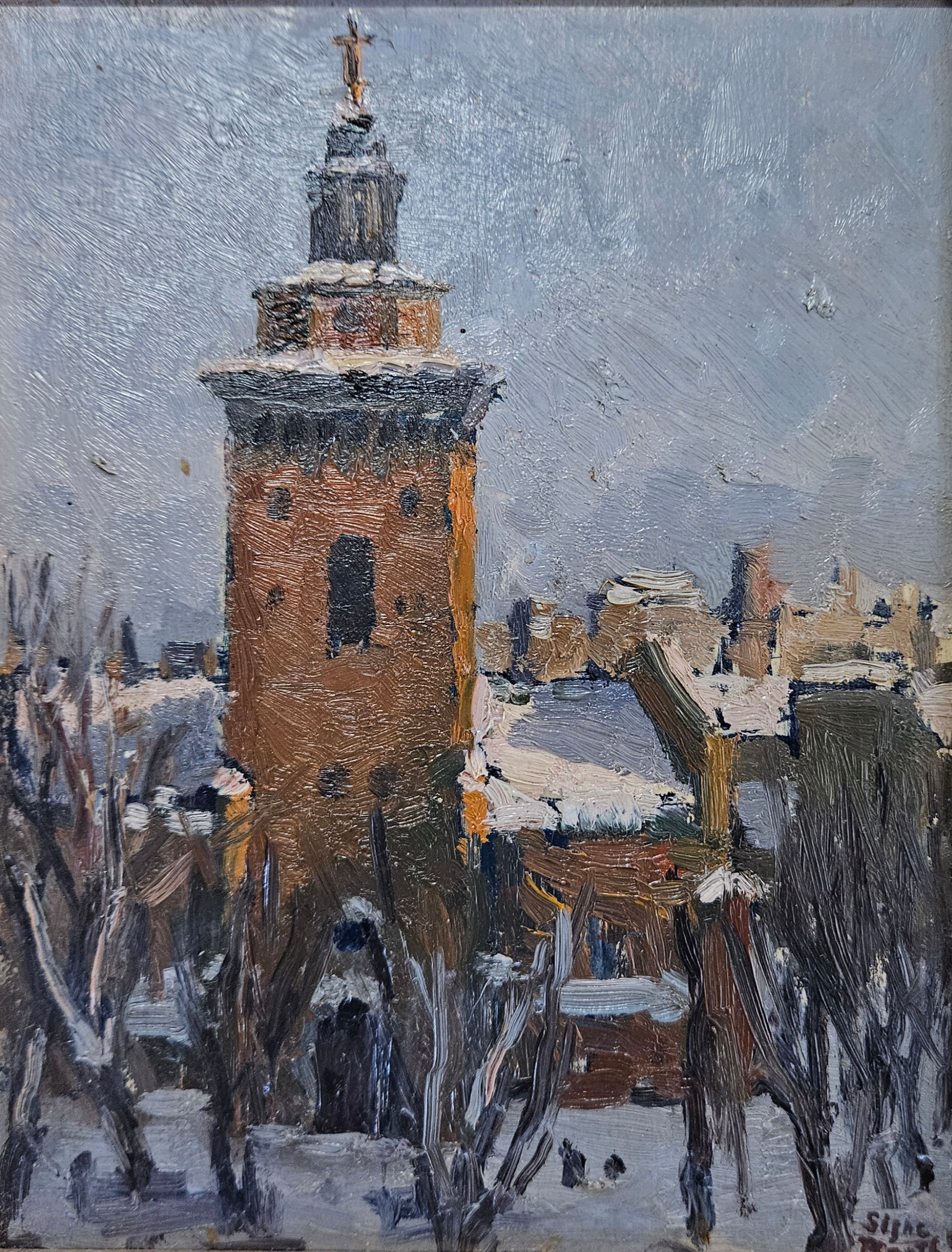 SIGNE BARTH. Maria kyrkan, Stockholm, signerad Signe Barth.