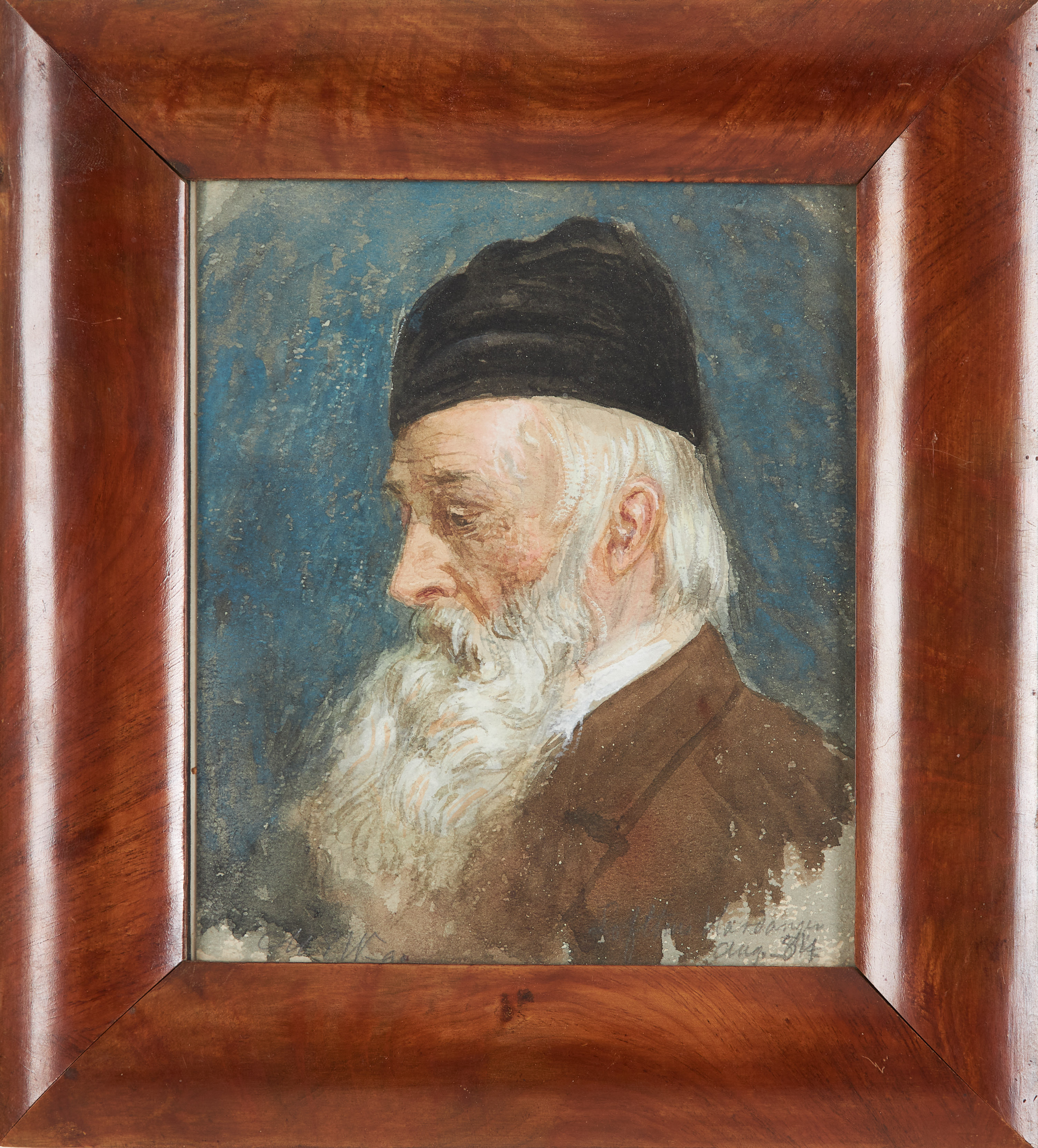 MÅRTEN ESKIL WINGE. Porträtt Albert Theodor Gellerstedt, akvarell blyerts på papper, monogramsignerad och daterad 84.