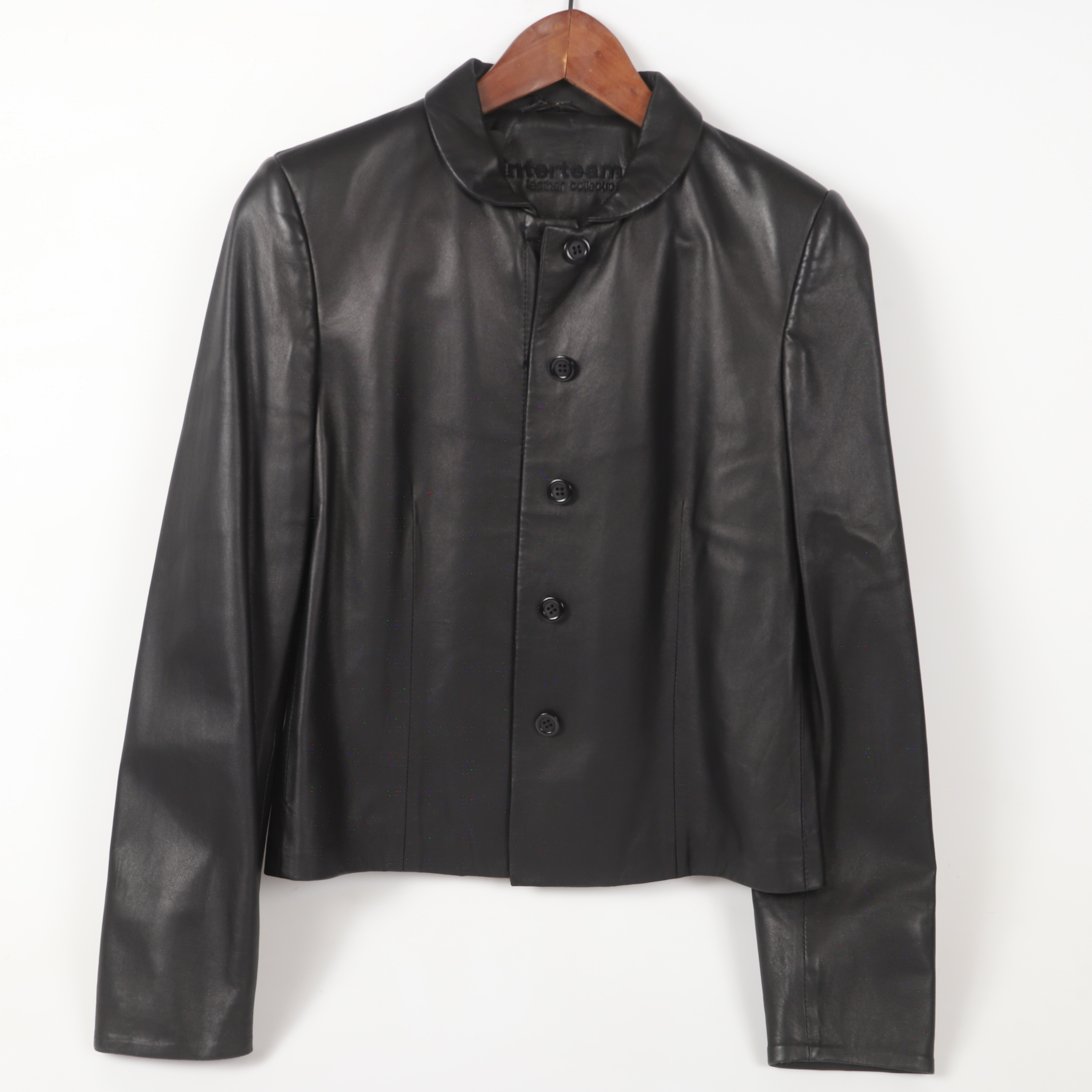 JACKA/KAVAJ, dammodell, svart skinn, Interteam.