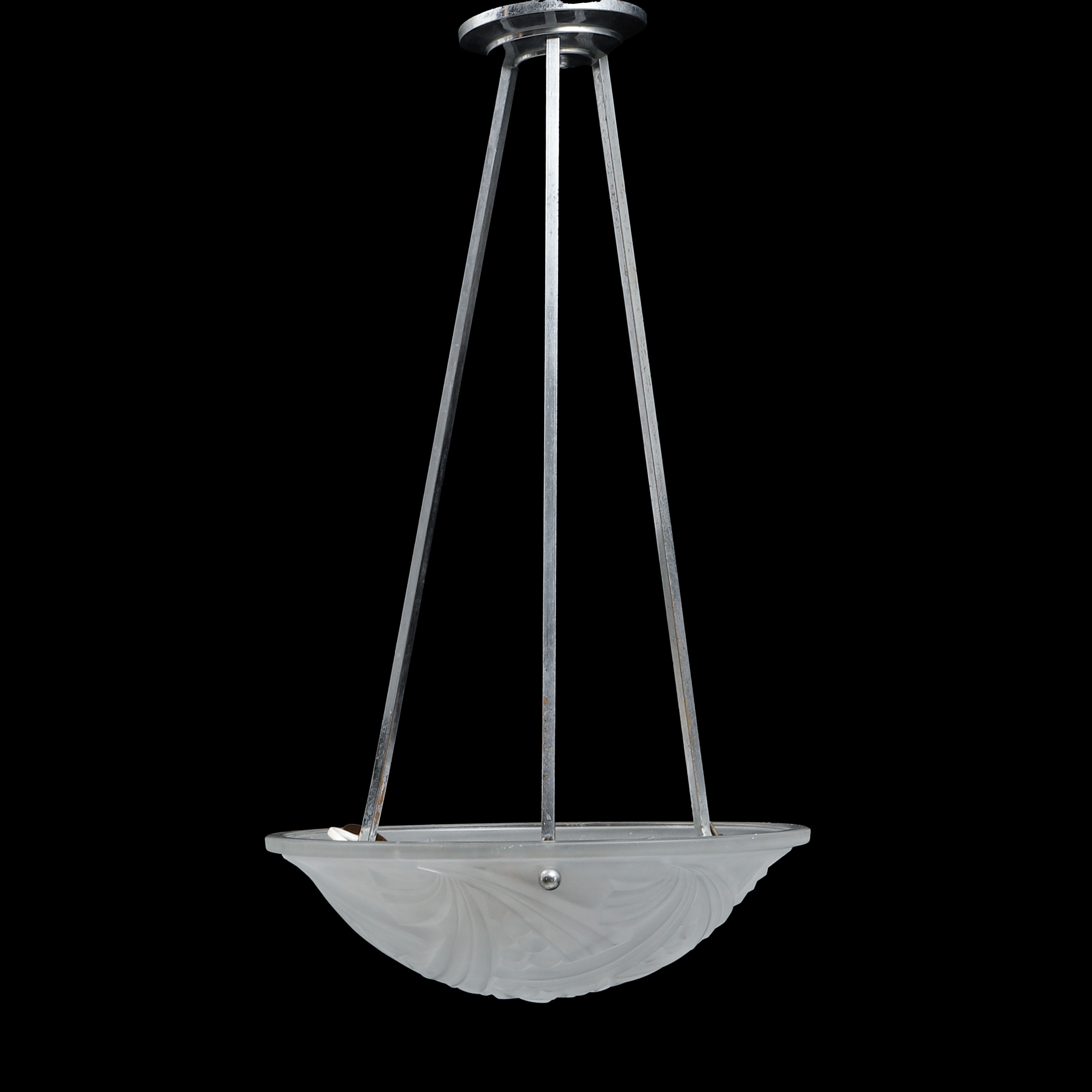 TAKLAMPA, art deco, Verrerie D'Art Degué, Frankrike, ca 1930-tal.