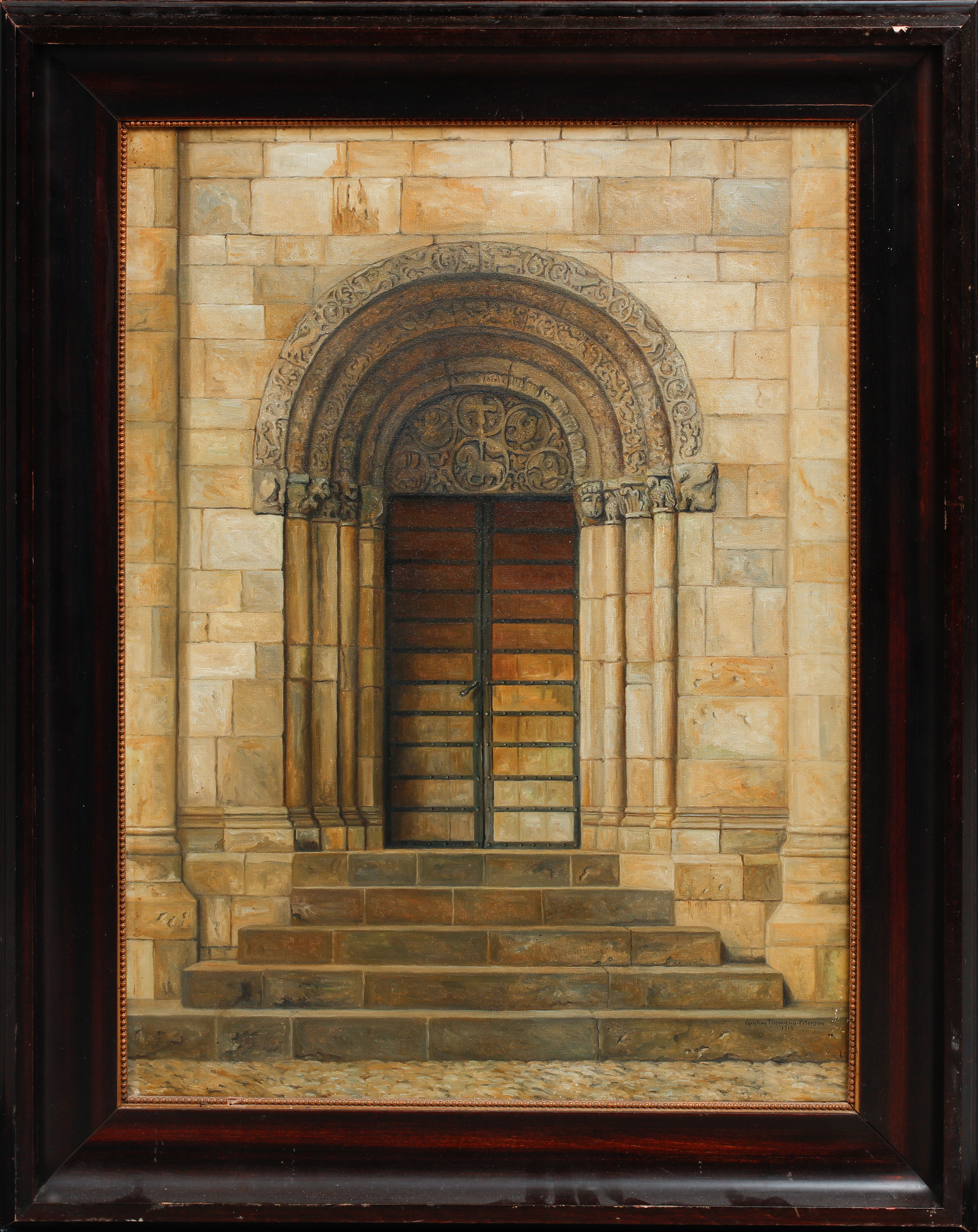 CHRISTIAN TILEMANN-PETERSEN. Port Lunds domkyrka, olja på duk, signerad och daterad 1912.