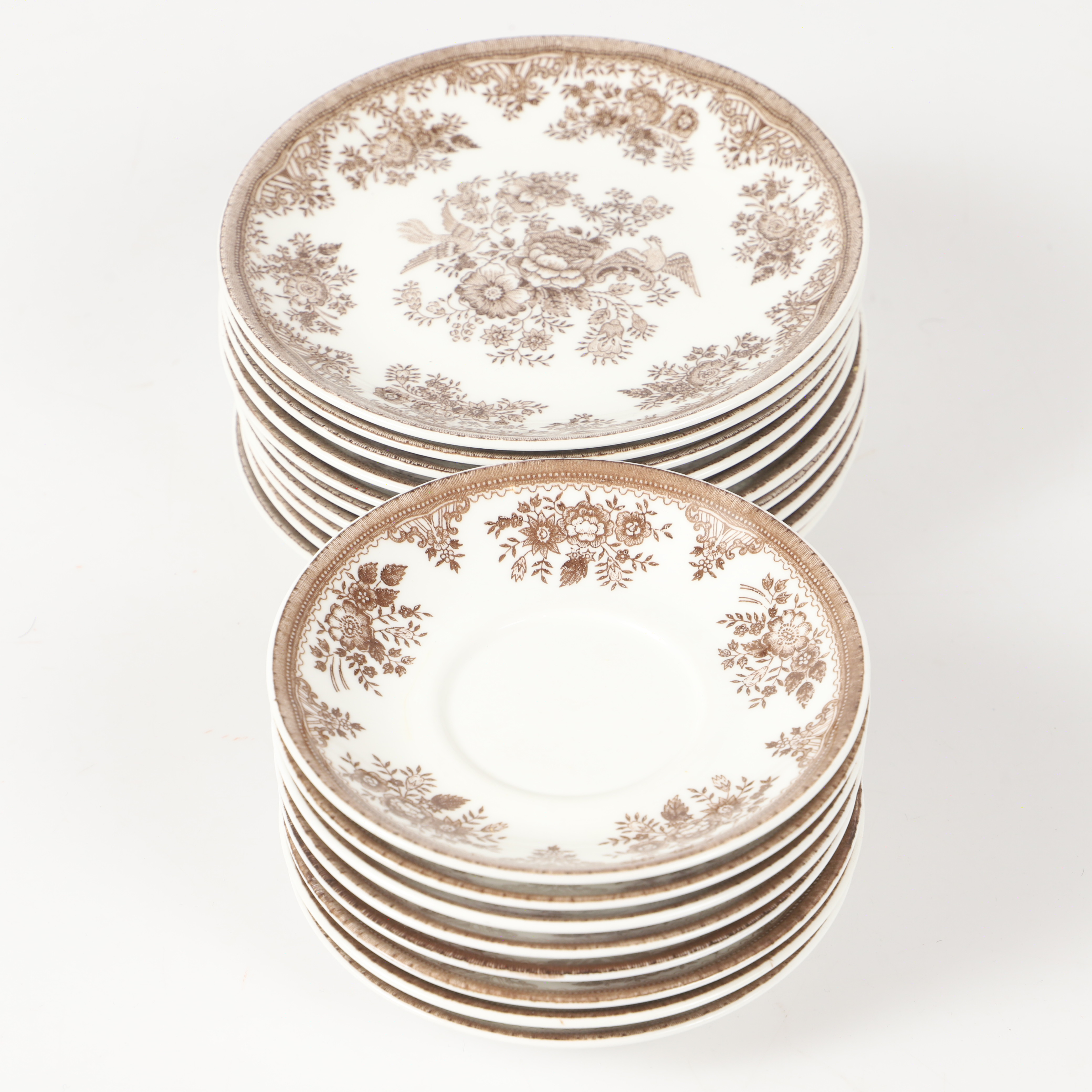 SERVISDELAR, 18 stycken, "Fasan", porslin, Old Gustavsberg, 1900-tal.