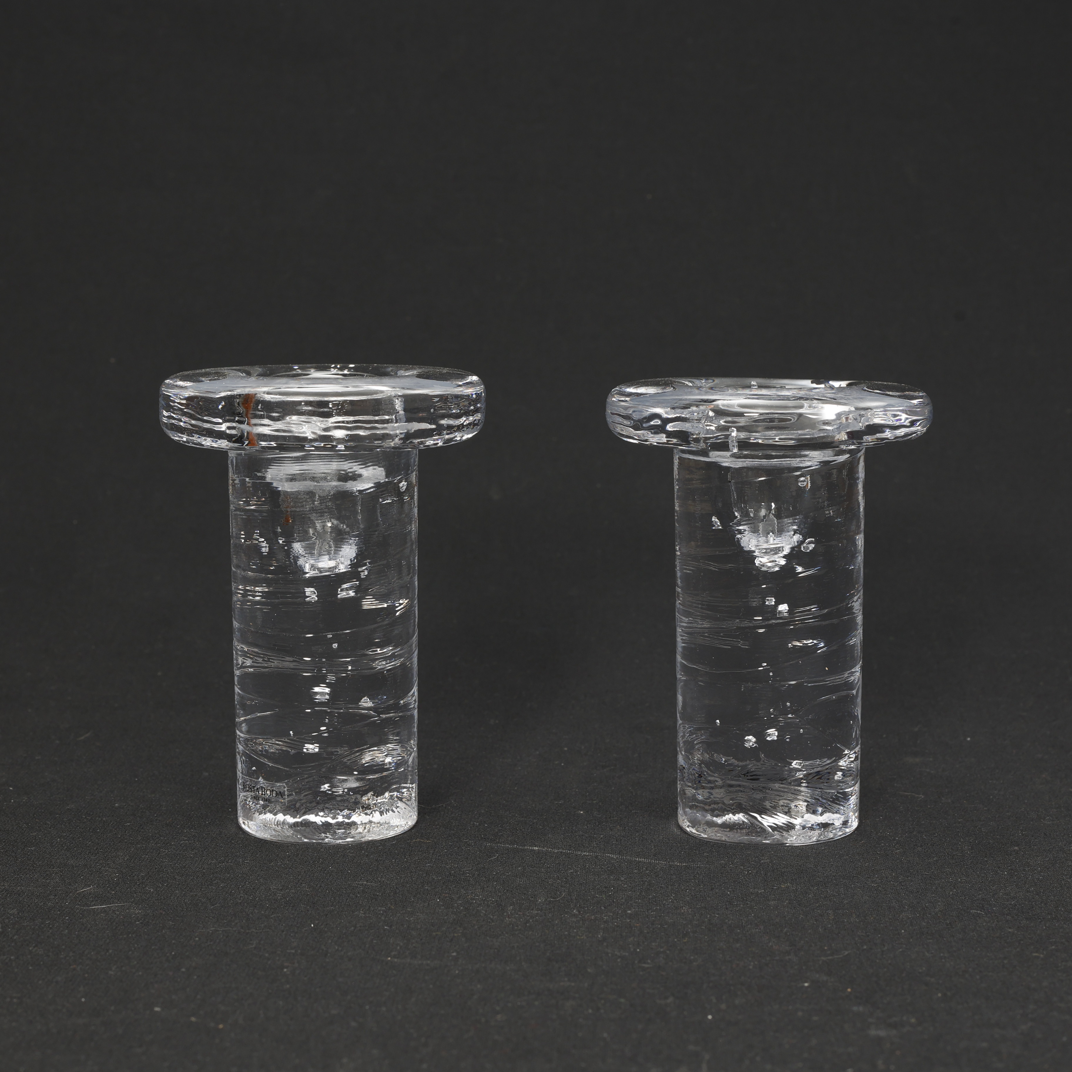 LJUSSTAKAR, ett par, glas, Kosta Boda.