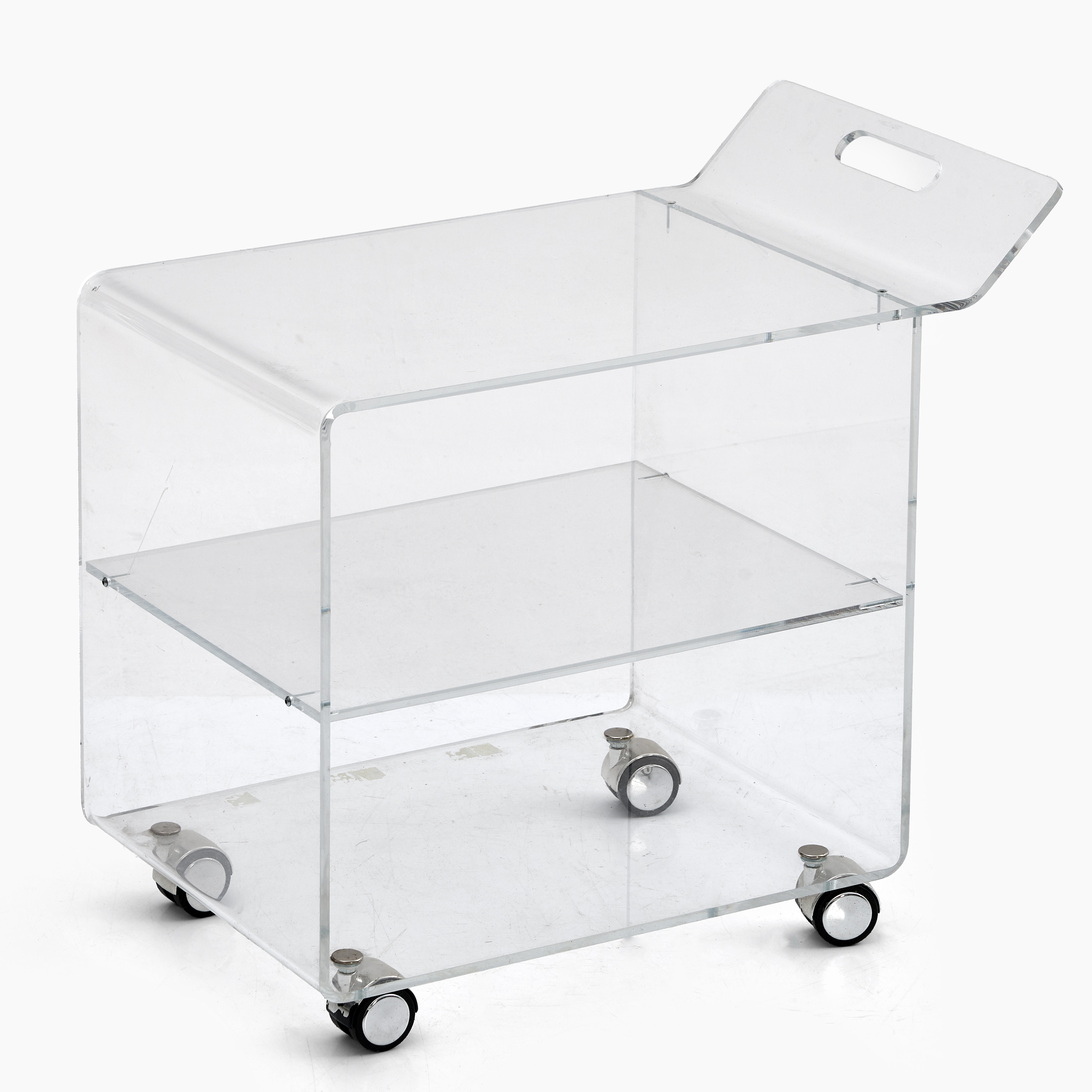 SERVERINGSVAGN, 1980-tal, plexiglas.