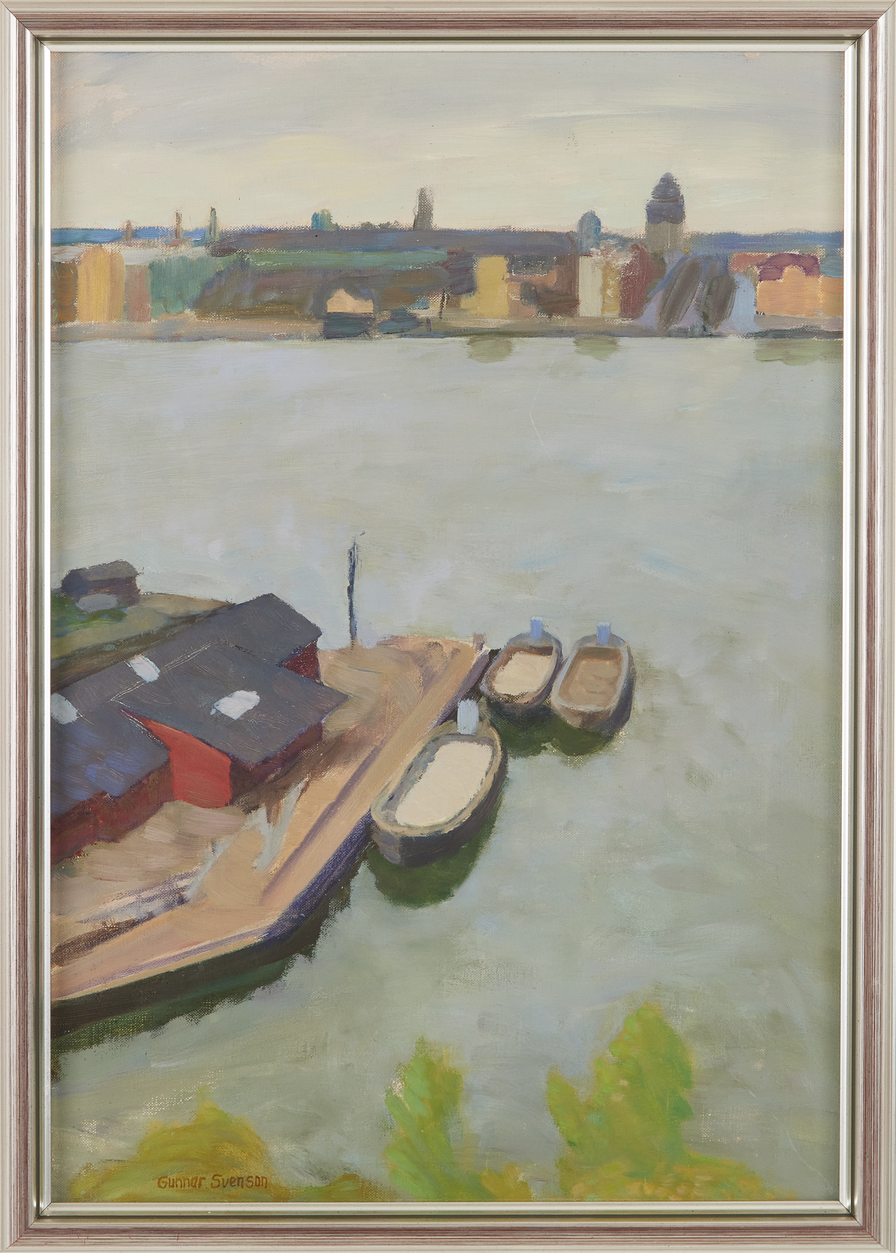 GUNNAR SVENSON (1892-1977) Stockholmsvy mot Kungsholmen, oljemålning på duk, signerad.