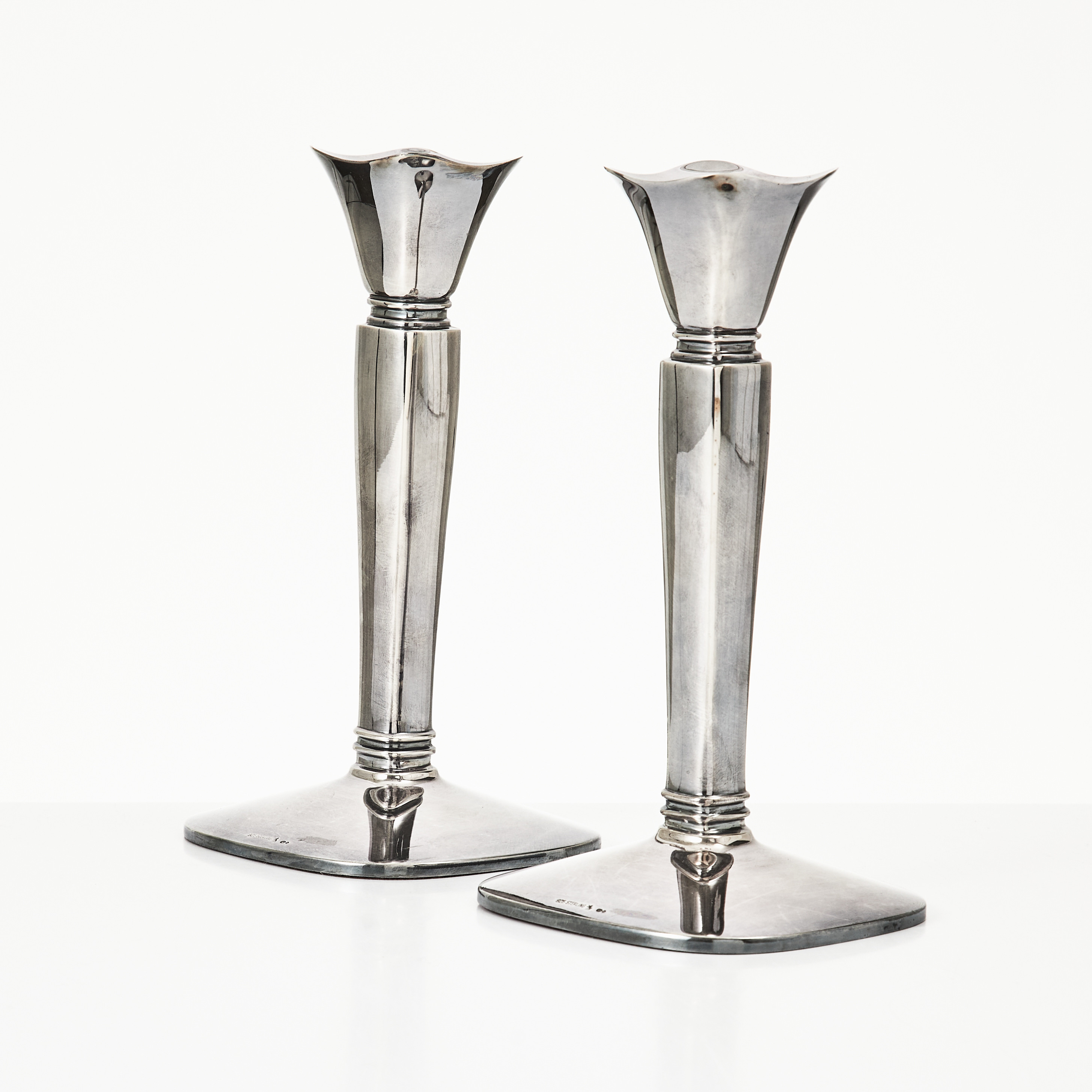 LJUSSTAKAR, 1 par, sterlingsilver, svenska kontrollstämplar.