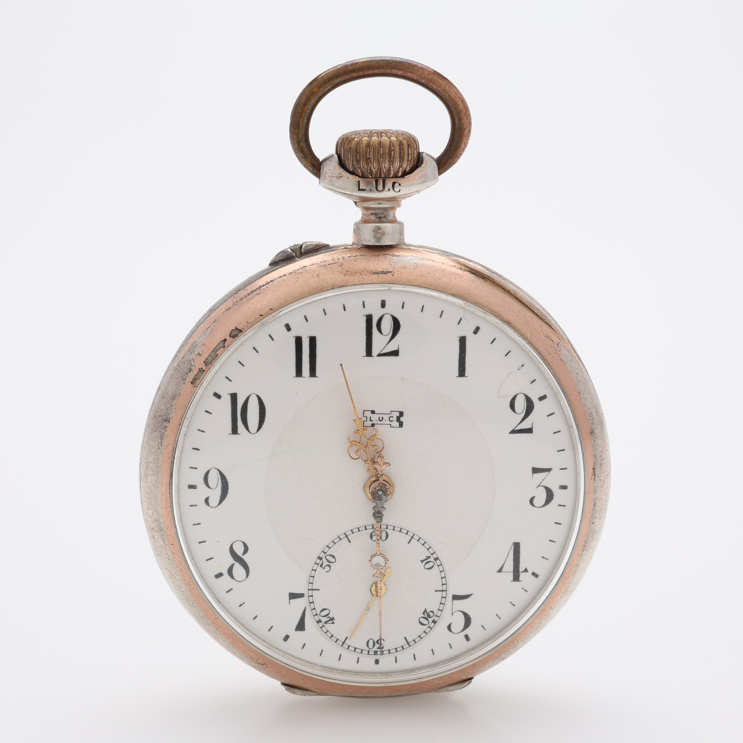 HERRFICKUR, LUCIEN U. CHOPARD, L.U.C, silverboett med ankargång och skruvuppdrag samt separat sekundvisning. 78,9 g.