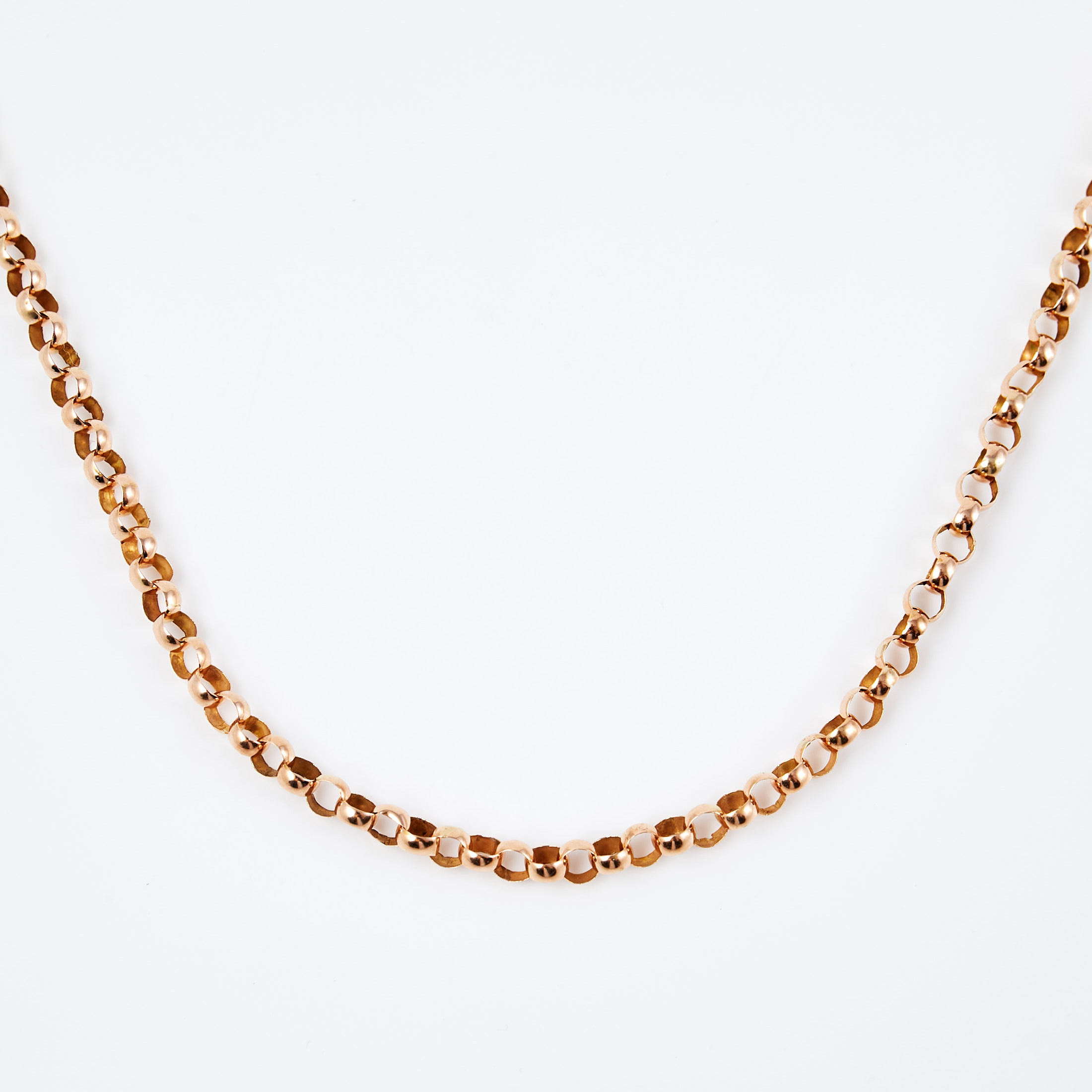 HALSKEDJA. 18 k guld, ärtlänk, Stockholm, 1907.