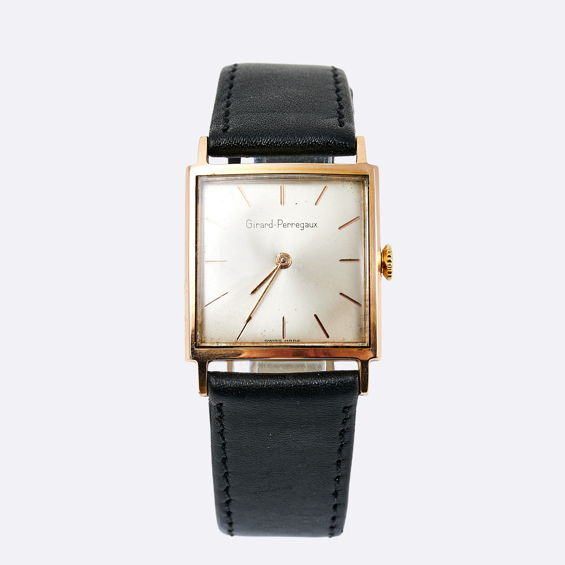 GIRARD-PERREGAUX, (Swiss Made), guld på stål, 26x27 mm, ca 1970-tal.