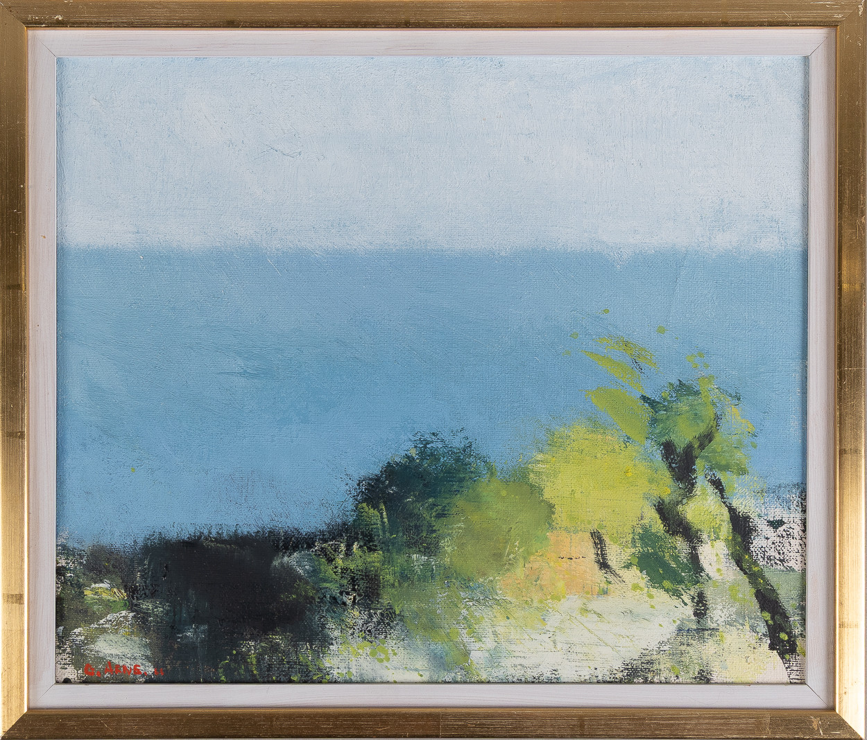 GUSTAV ARNE. "Från Skäret, Viken", olja på duk, signerad 66.