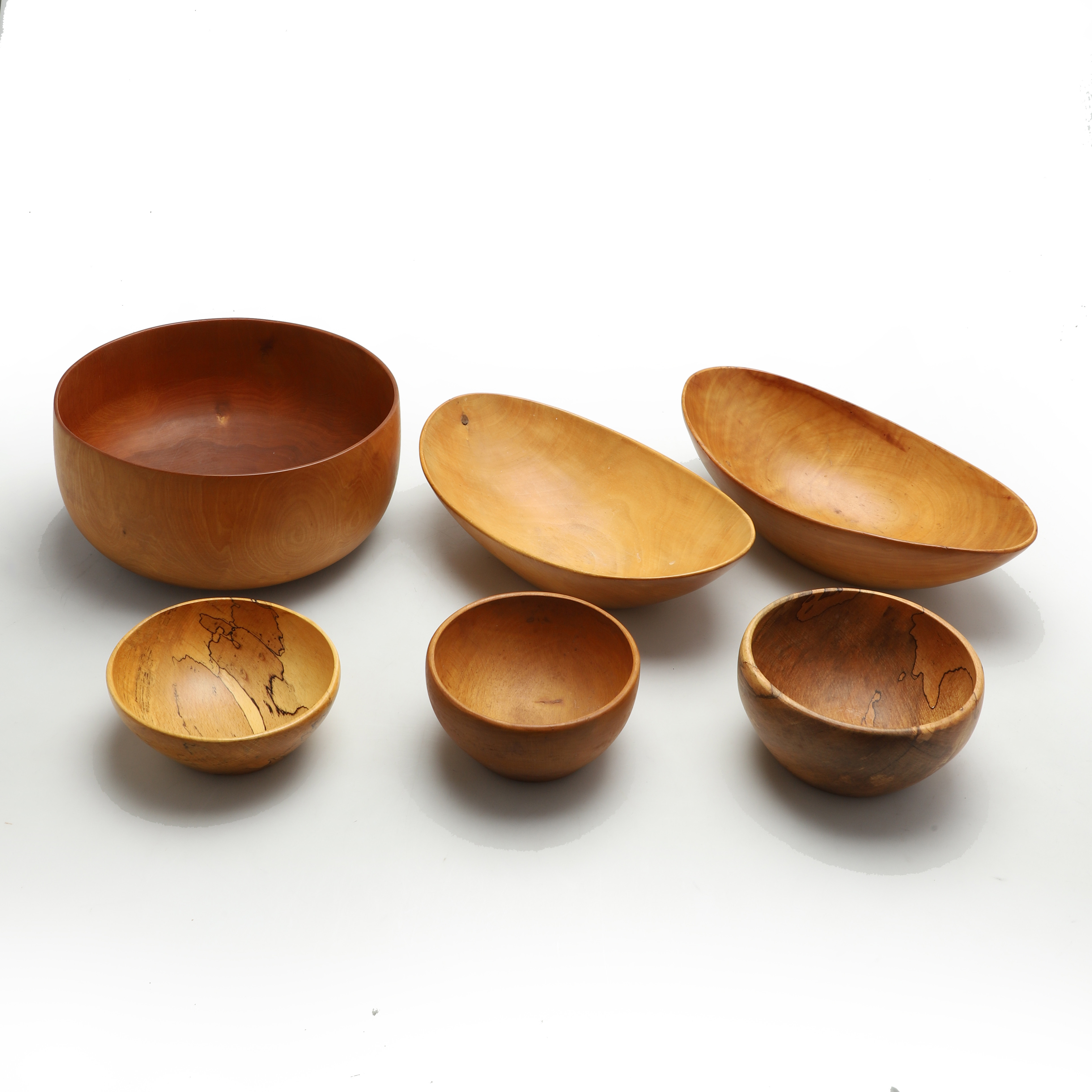 TRÄSKÅLAR, 5 st, GÖSTA ISRAELSSON, FINJA samt 1 st okänd. 1970-tal.