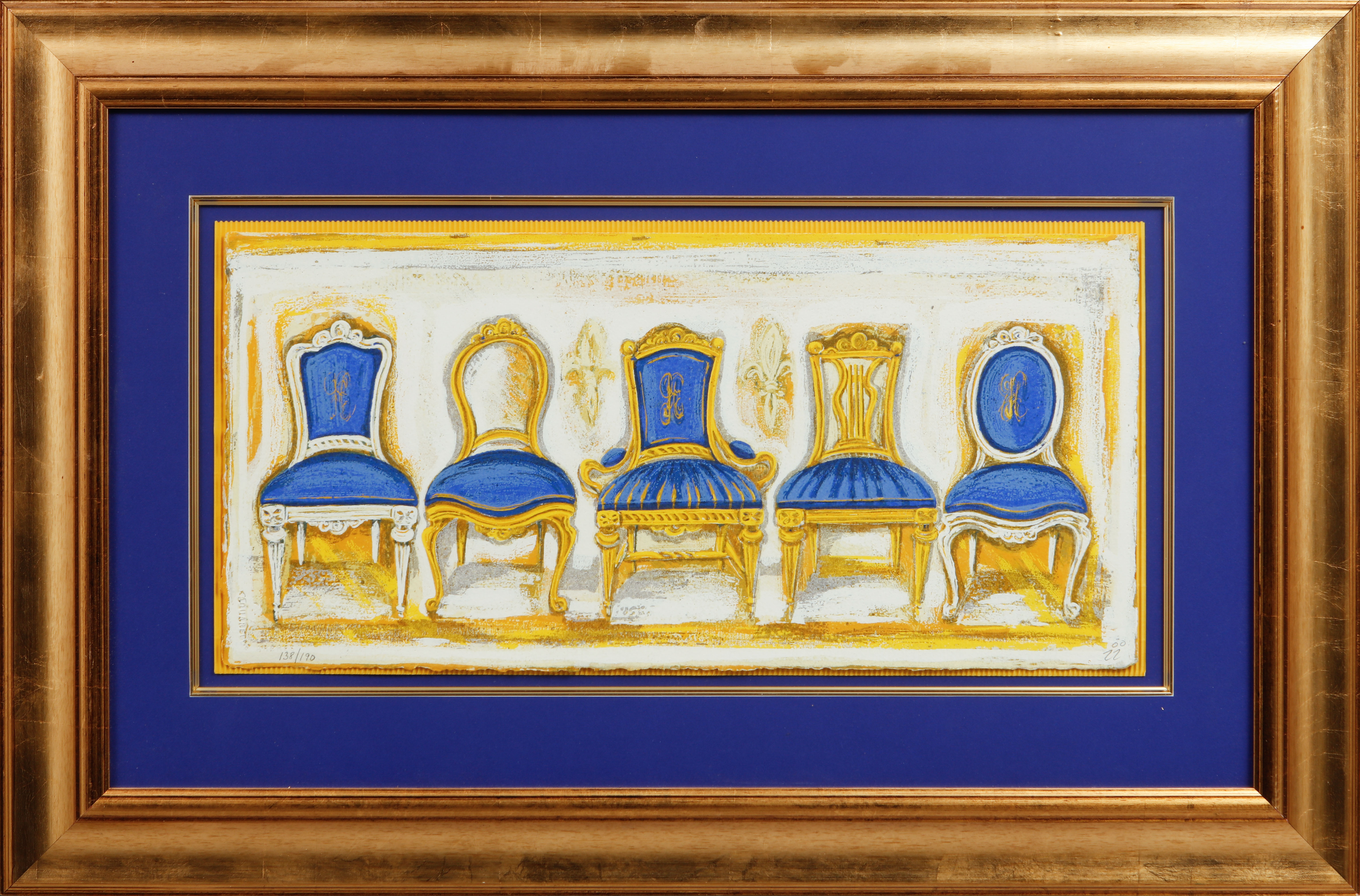 IRENE LAGERBERG. Stolar. Färglitografi, signerad och numrerad 138/190.