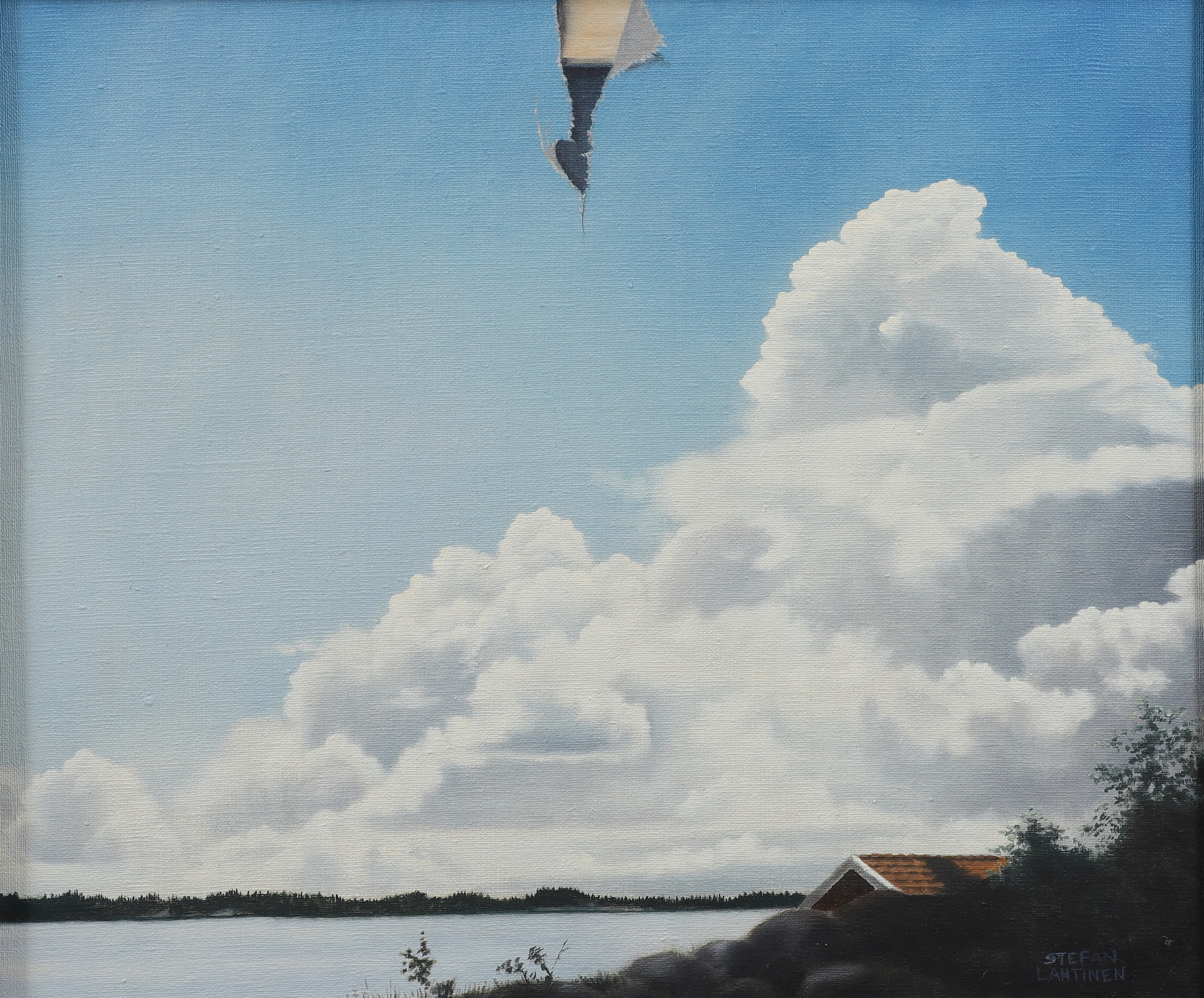STEFAN LAHTINEN. "Järtecken", olja på duk, signerad och daterad a tergo 91.