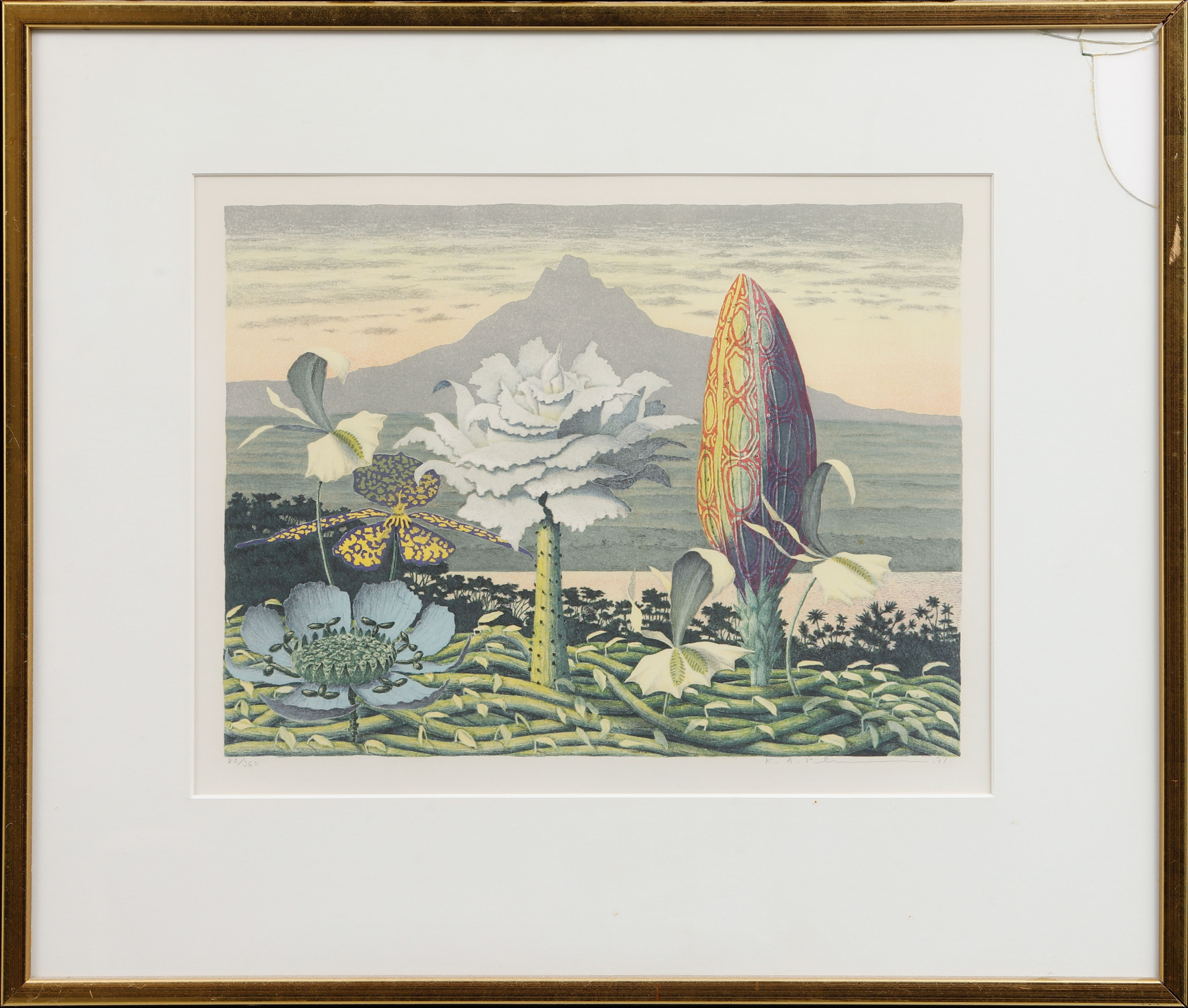 KARL AXEL PEHRSON. Exotiskt landskap, signerad och numrerad 88/360.