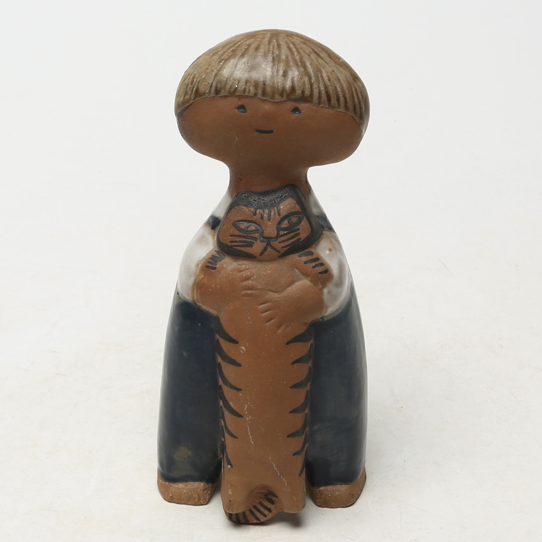 LISA LARSON. FIGURIN, Pelle med katten, Gustavsberg.