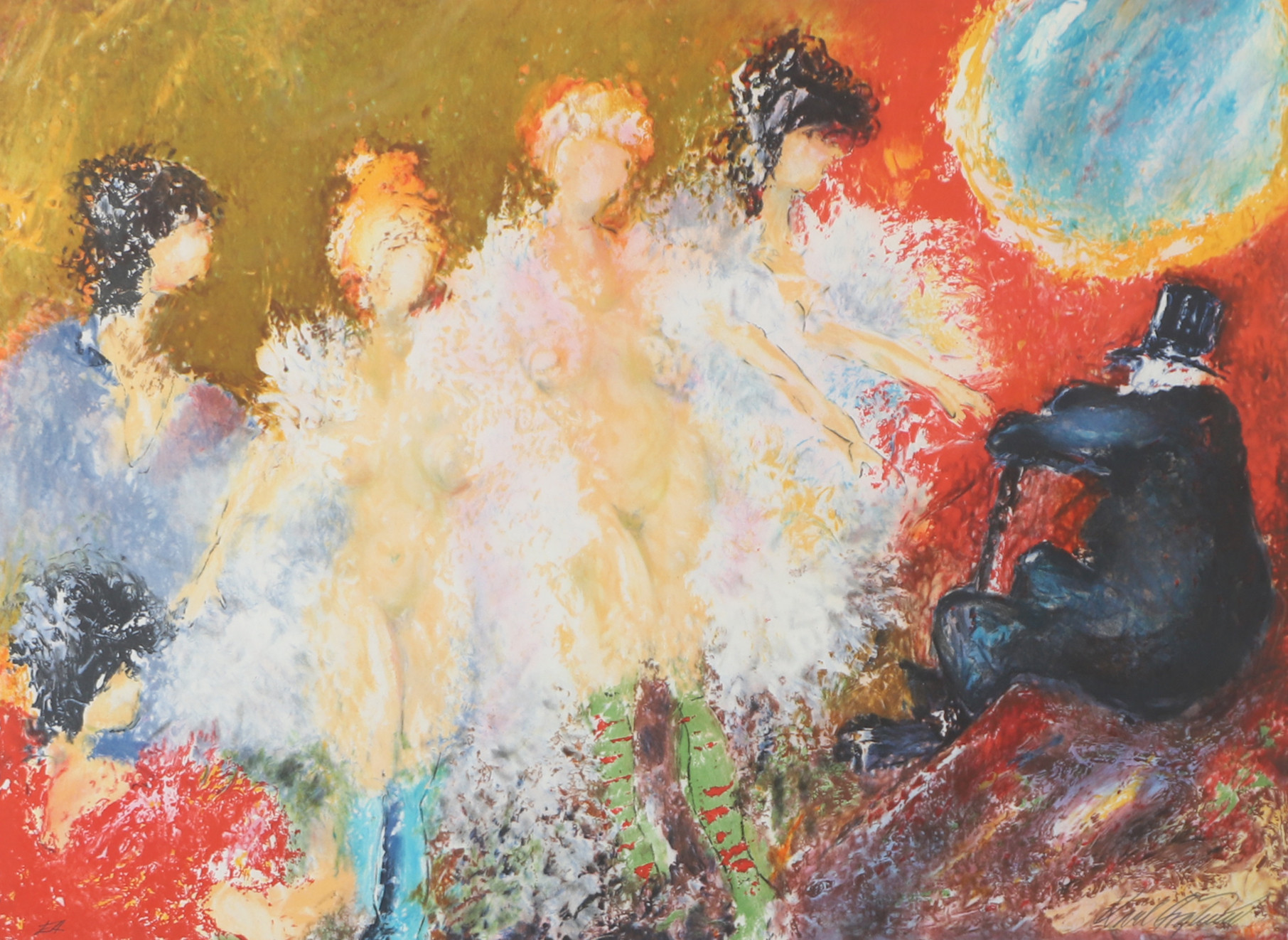 KARL HÖGLUND. Cabaret, färglitografi, signerad.