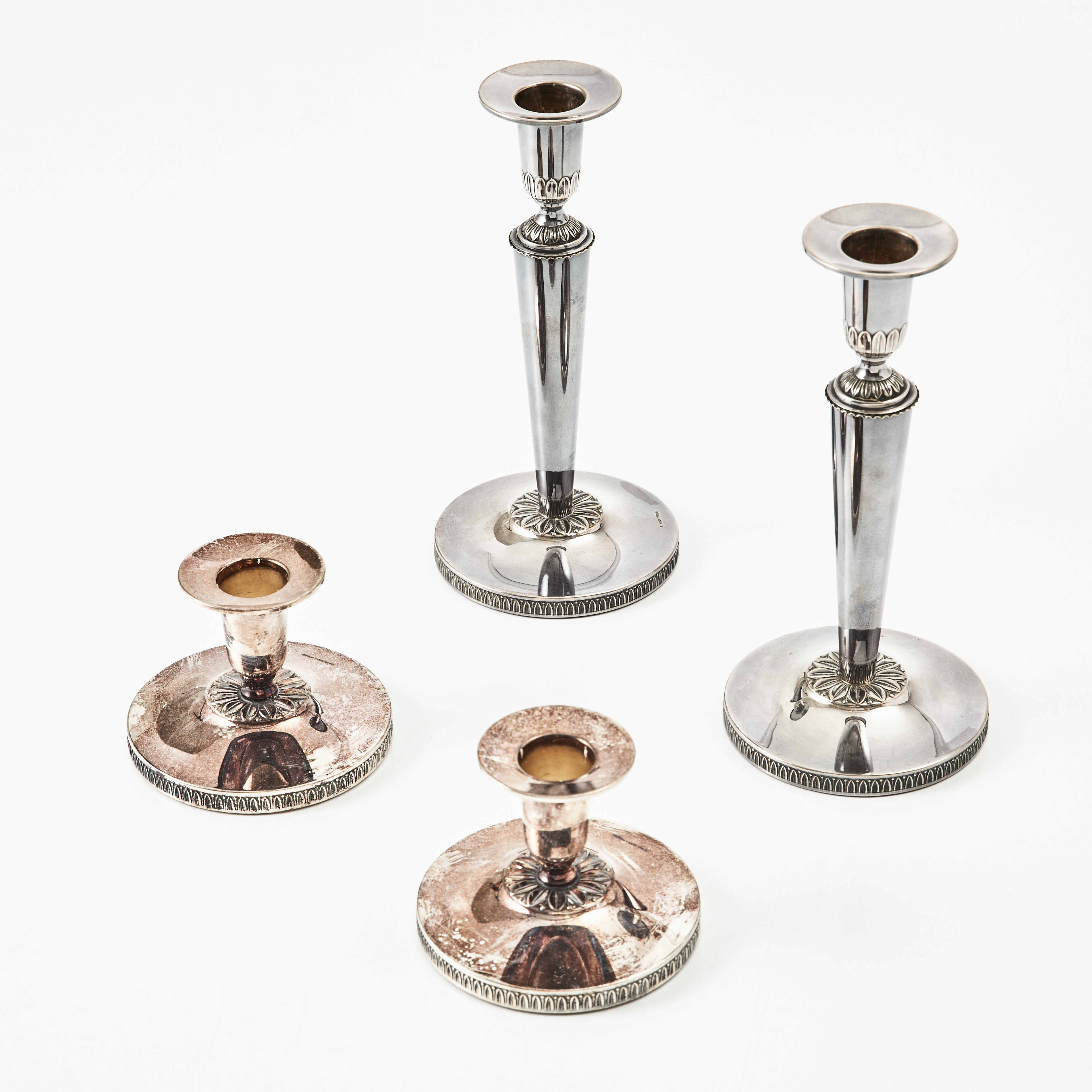 LJUSSTAKAR, 2 par, silver Ceson Göteborg 1974 och 1992.