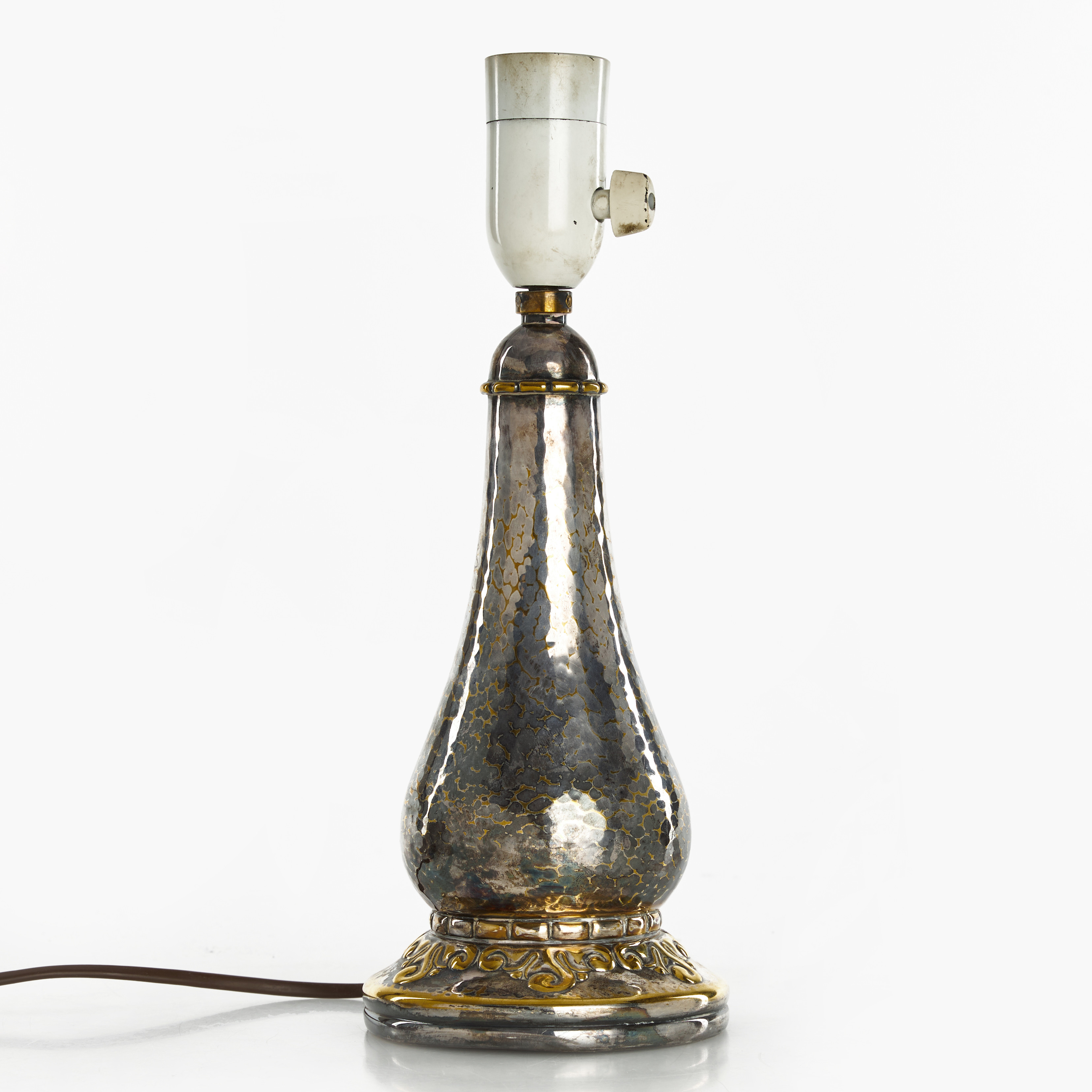 BORDSLAMPA, nysilver, Danmark, tidigt 1900-tal. Jugend.