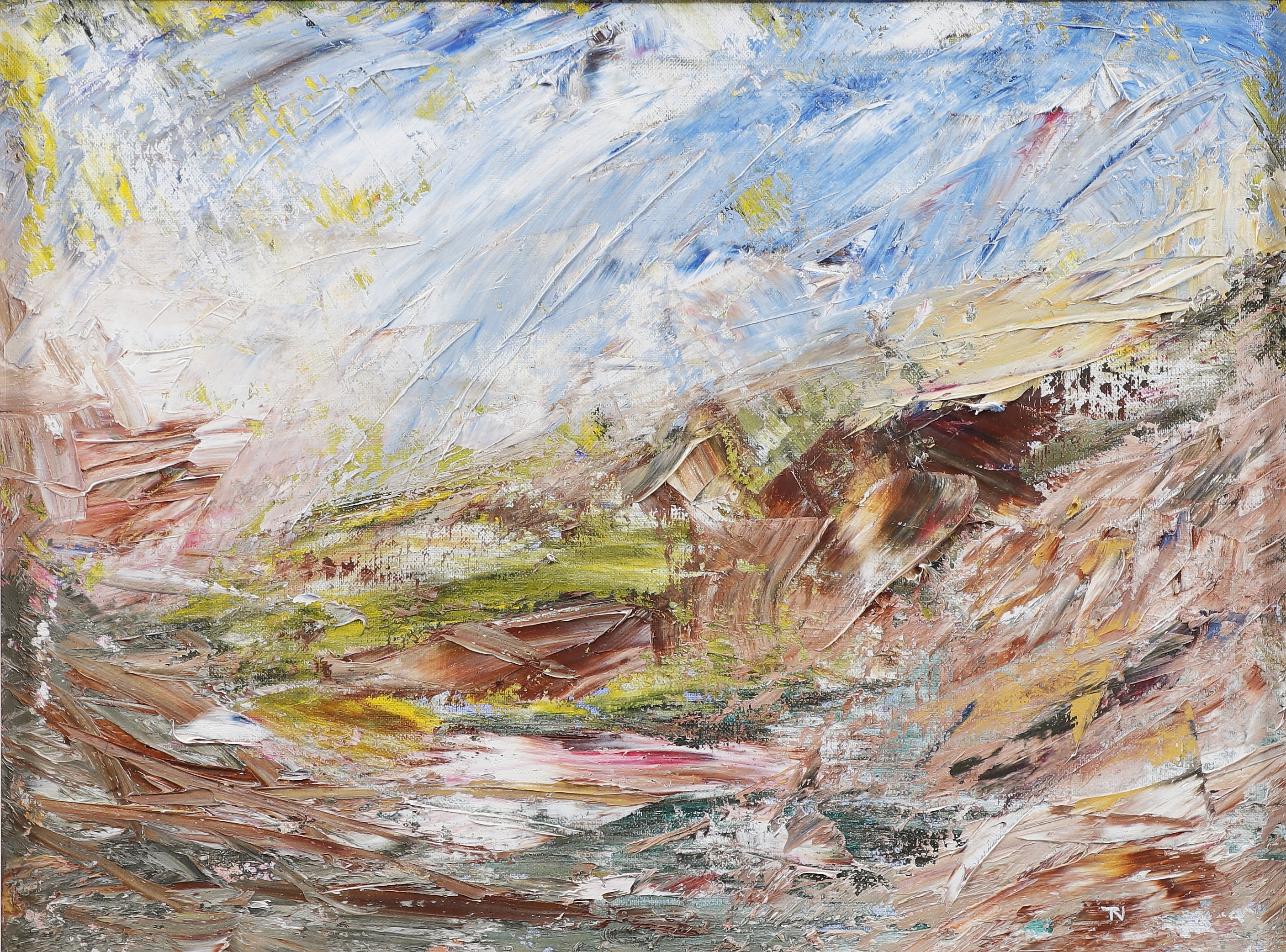 TORGNY NILSSON. "Strandhugg II", olja på duk, signerad och daterad a tergo -88.