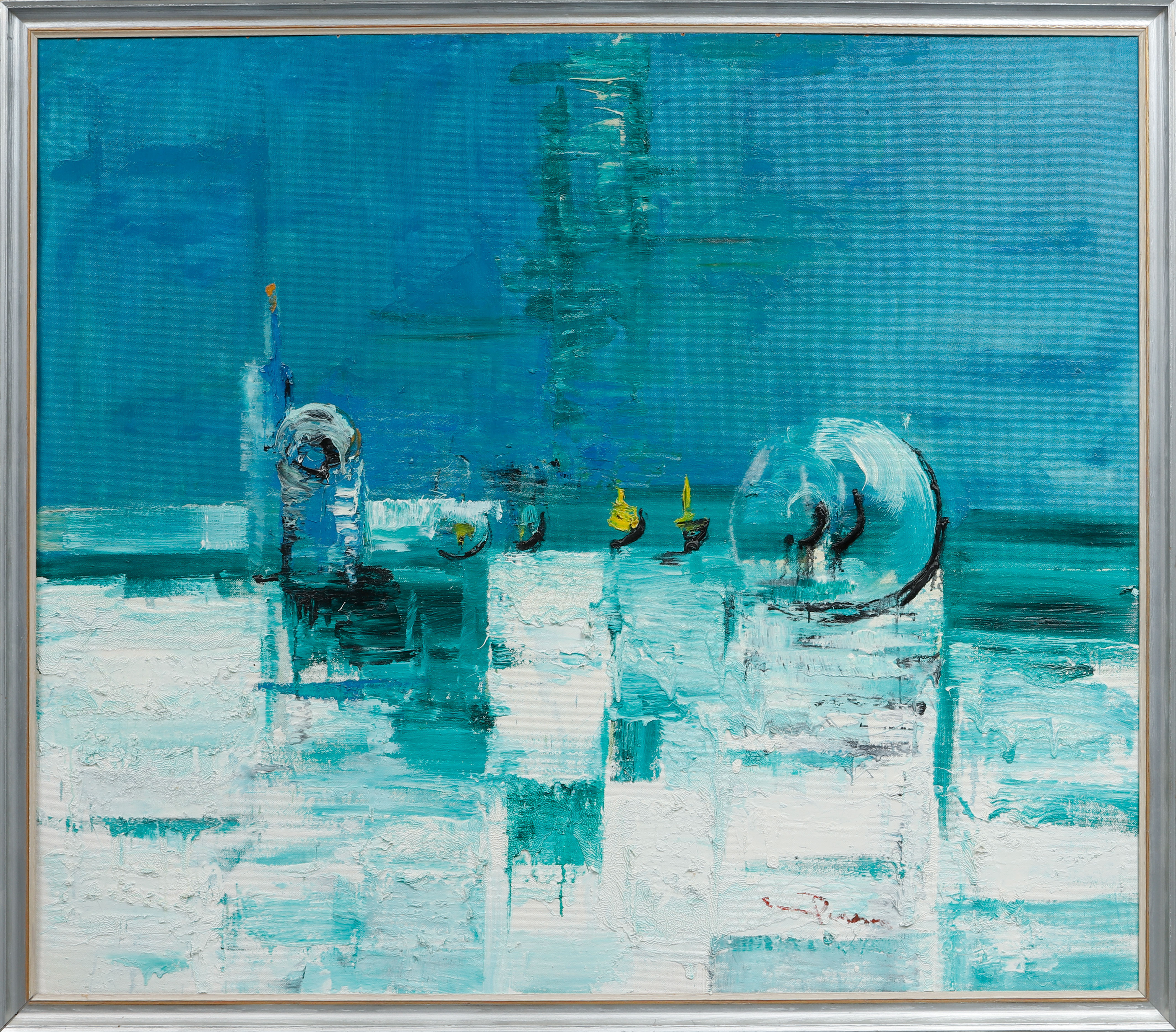 OKÄND KONSTNÄR. Havsmotiv, olja på duk, signerad.