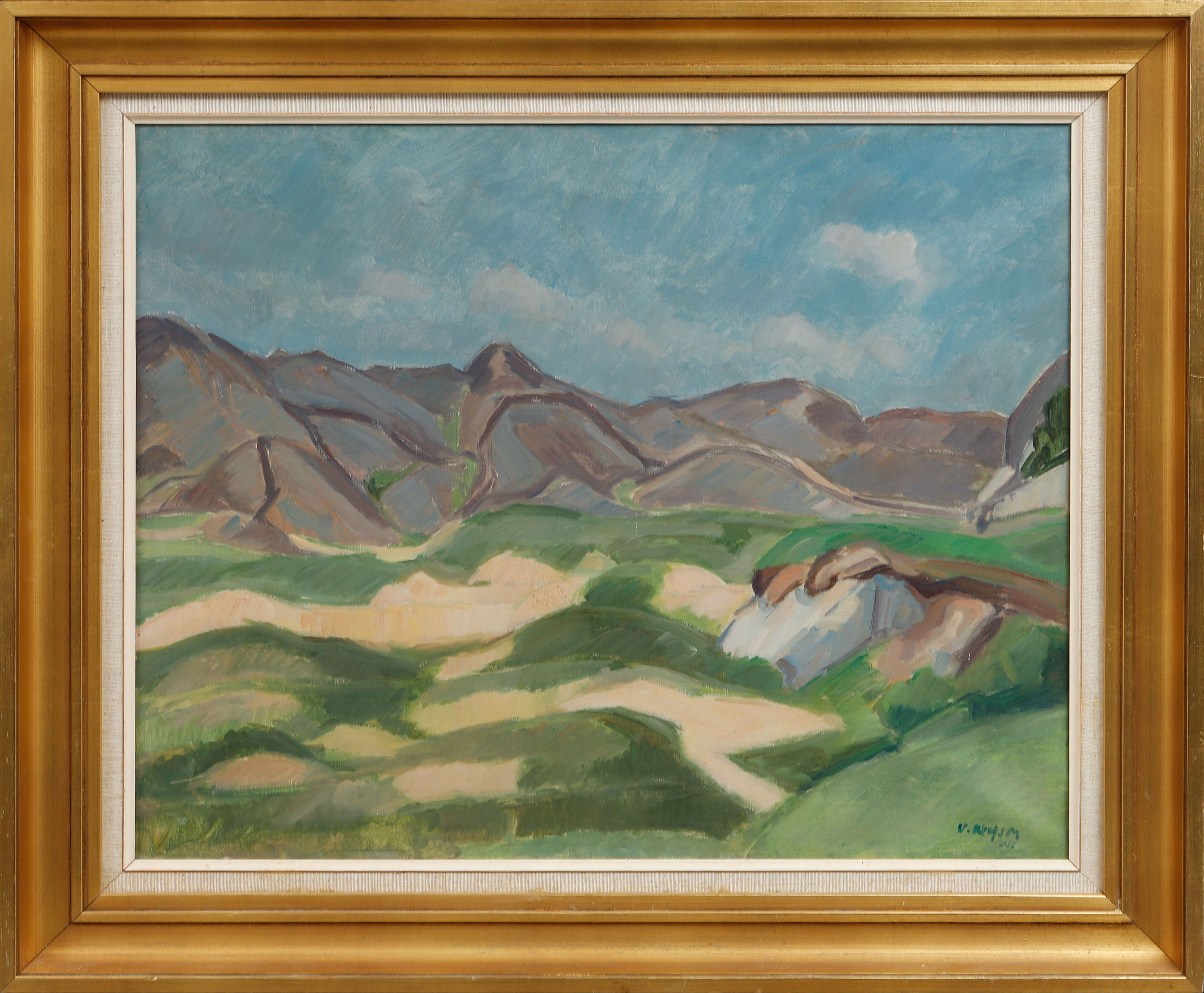 VICTOR AXELSSON. "Berglandskap", olja på duk, signerad och daterad 1941.