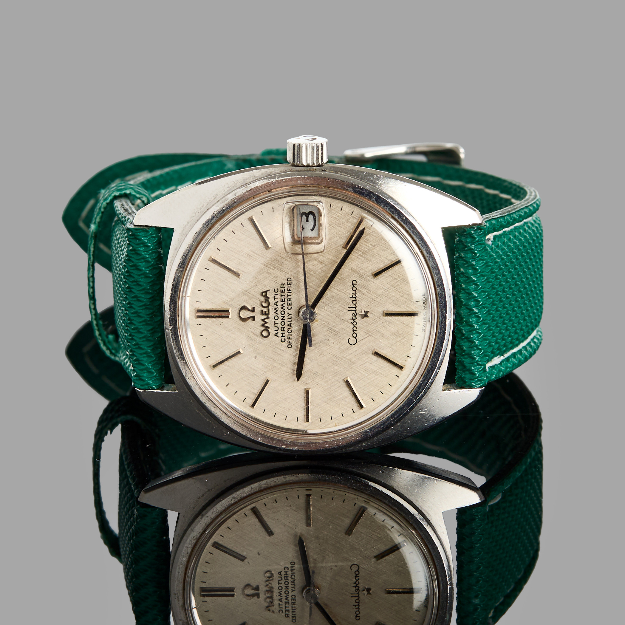 OMEGA, constellation, "C", armbandsur, stål, chronometer, automatisk, plexiglas, datum, ca 1968.
