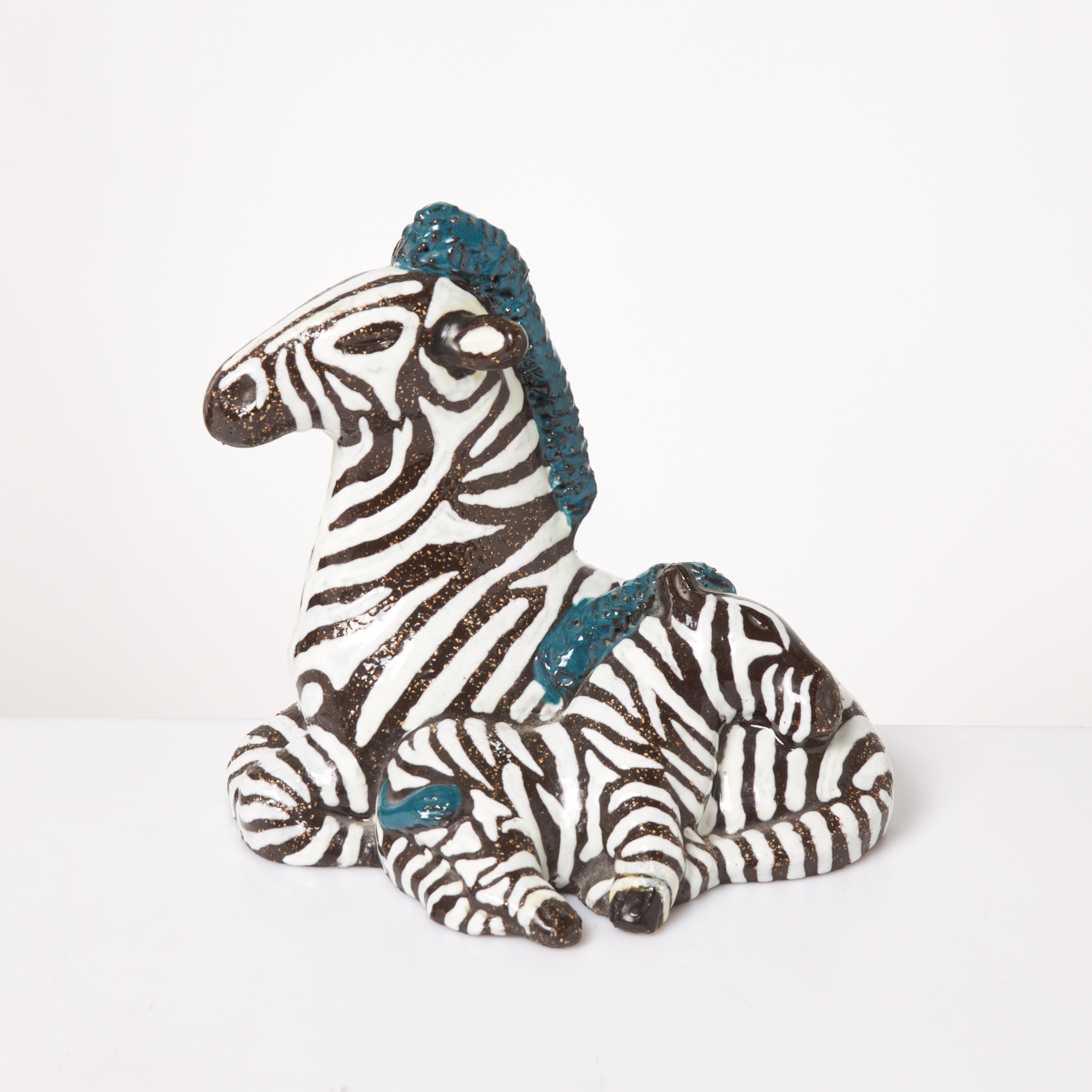 TAISTO KAASINEN, figurin i form av Zebra med föl, Upsala-Ekeby, glaserad keramik.