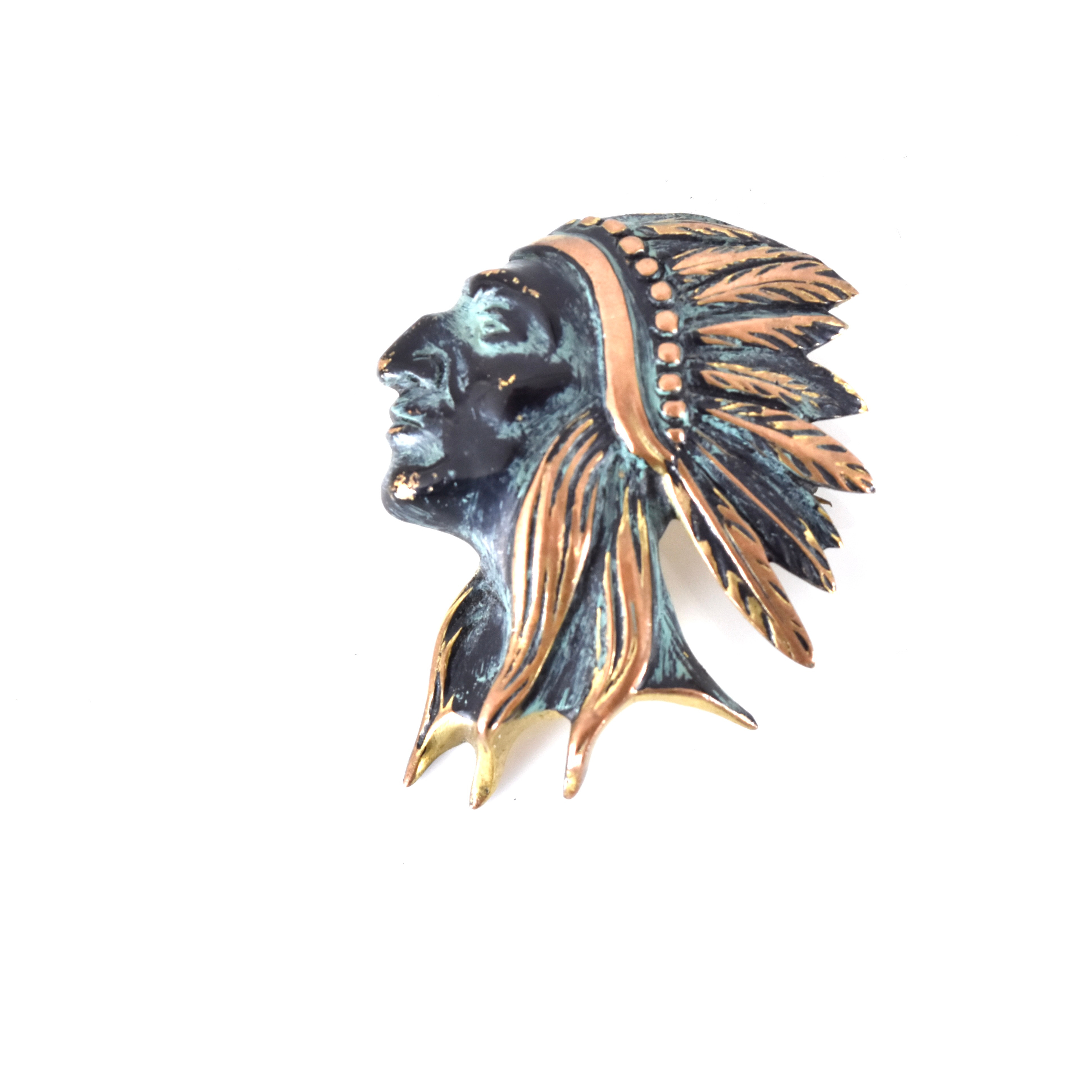 BROSCH, delvis patinerad brons, 1900-talets mitt.