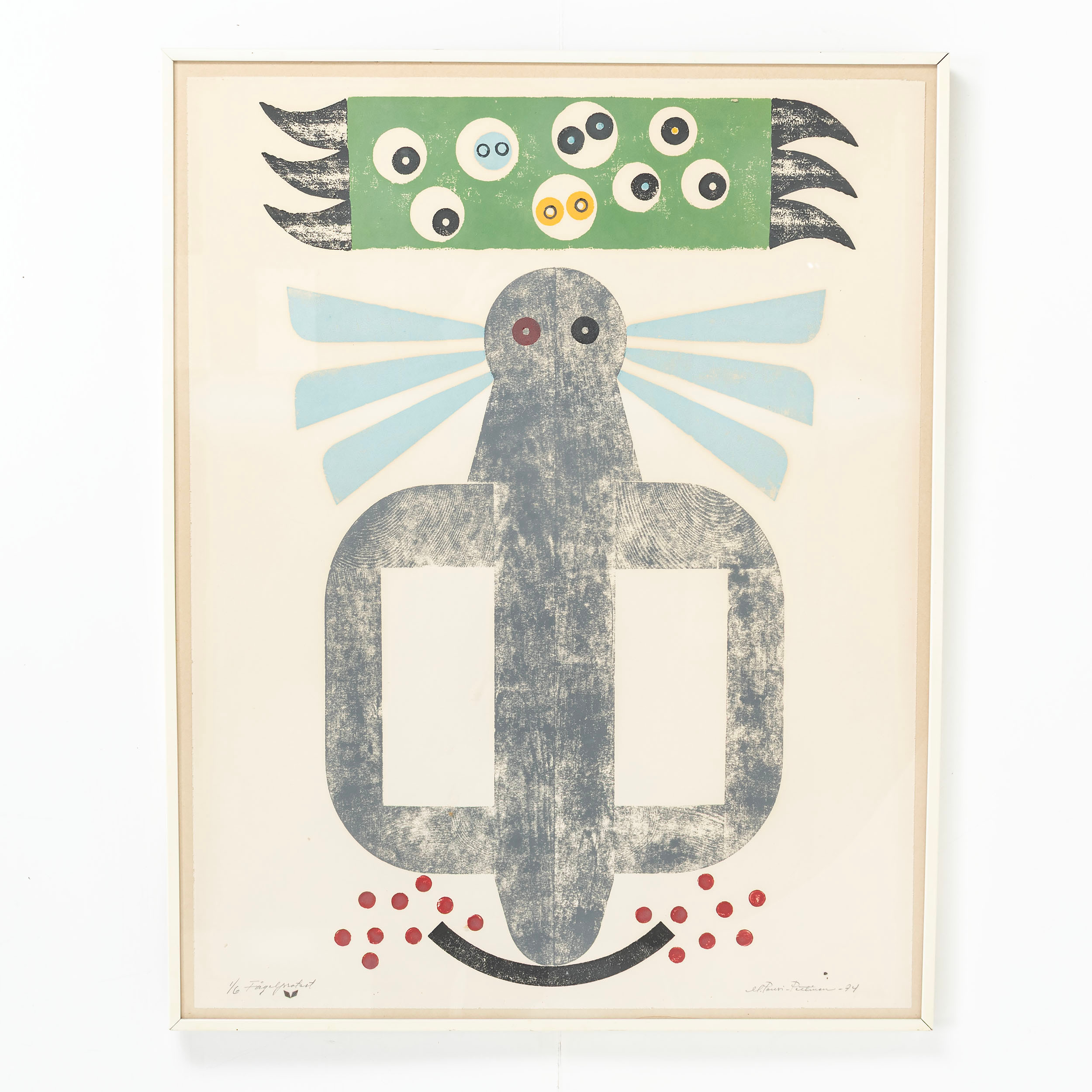 MAIJA PONSI-PETTINEN. "Fågelprotest", signerad & numrerad 1/6.