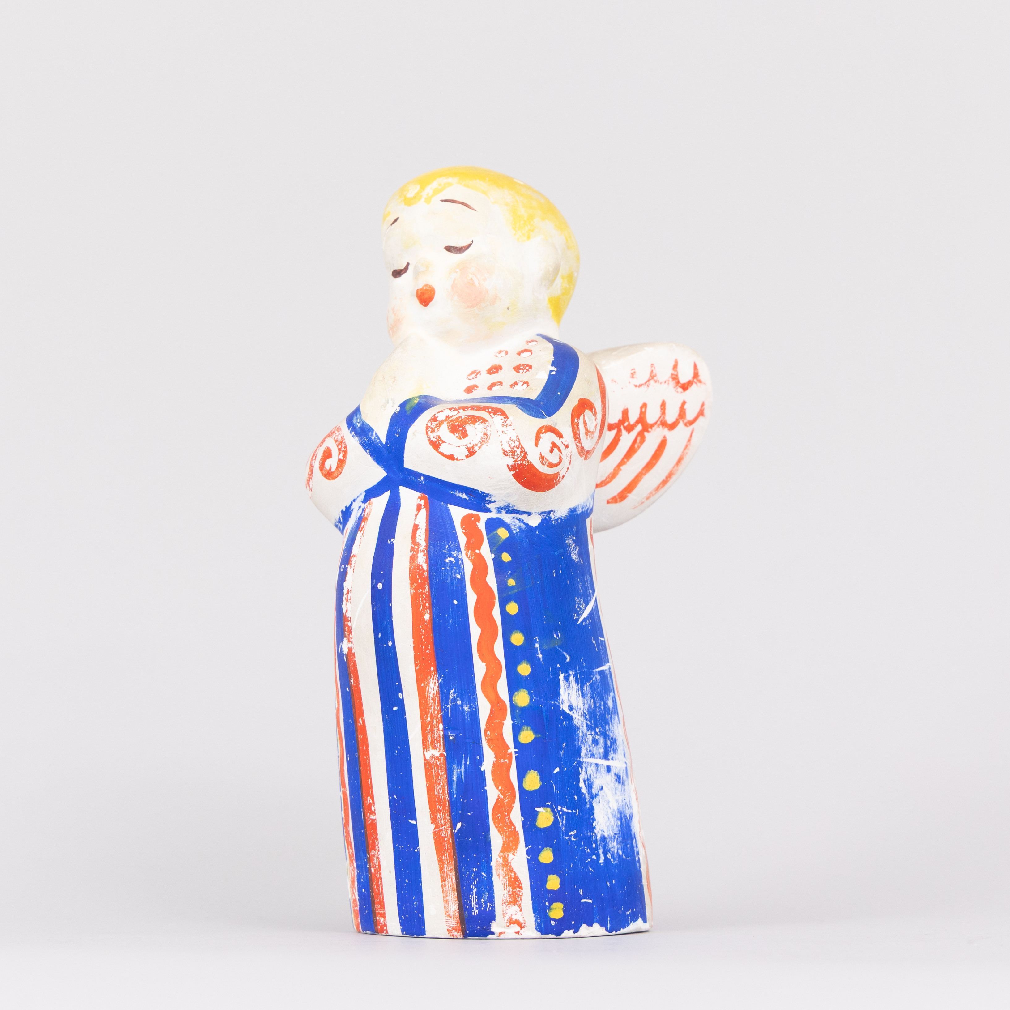 LJUSSTAKE, bemålat gips, "Glader", Svenskt Tenn, Stockholm.