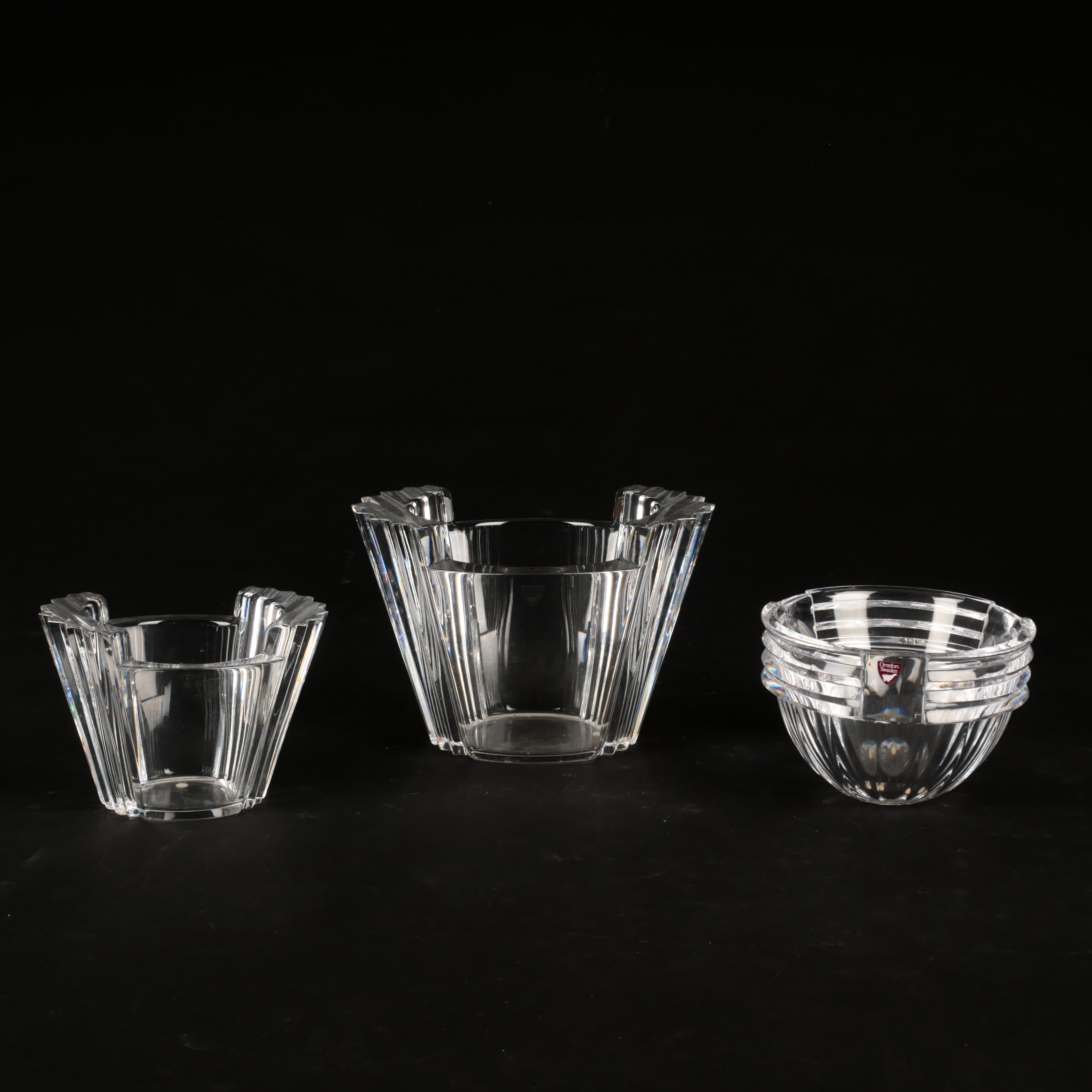 SKÅLAR, 3 st, kristallglas, Orrefors.