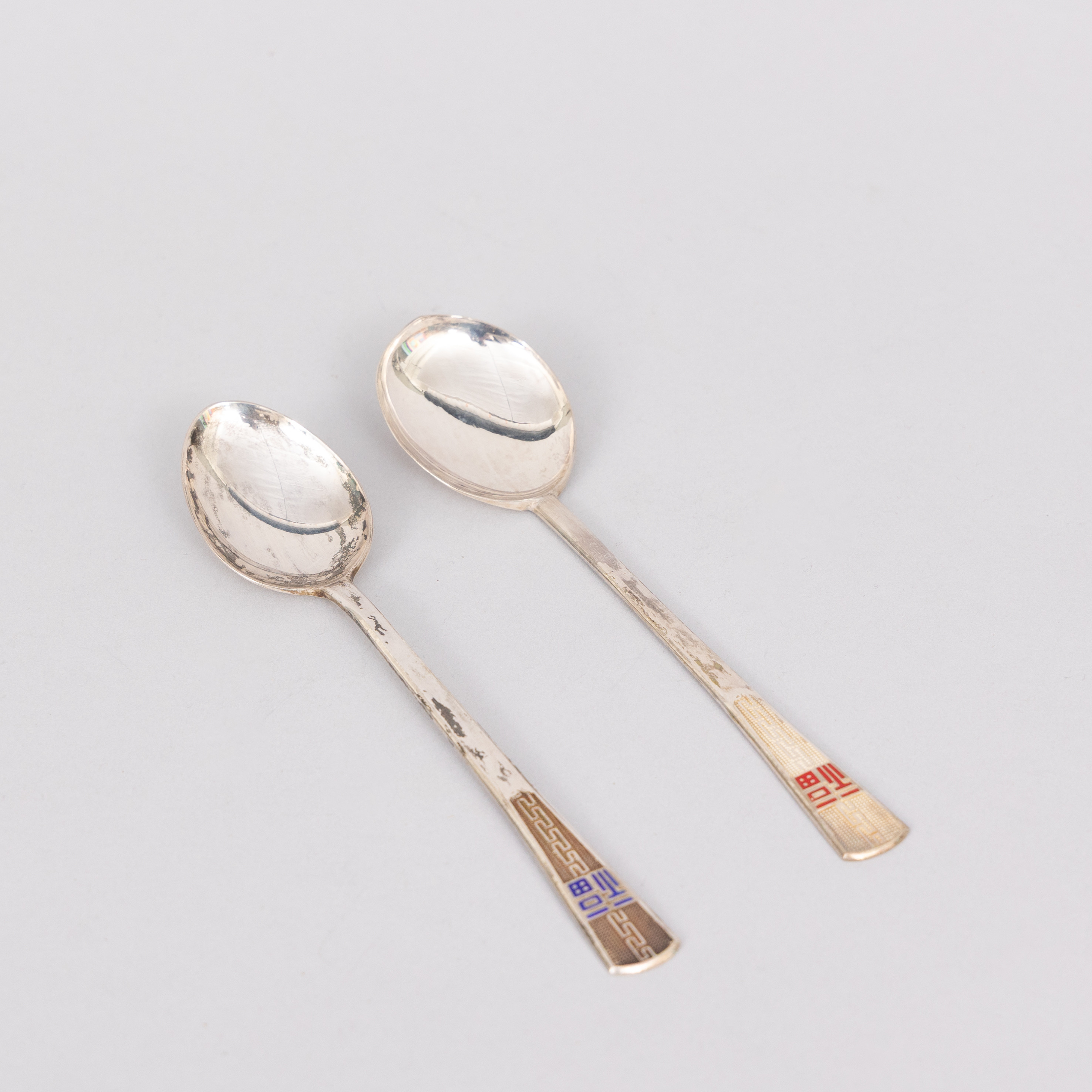 SKEDAR, 2 st, Silver, Emaljdekor, Sydkorea.