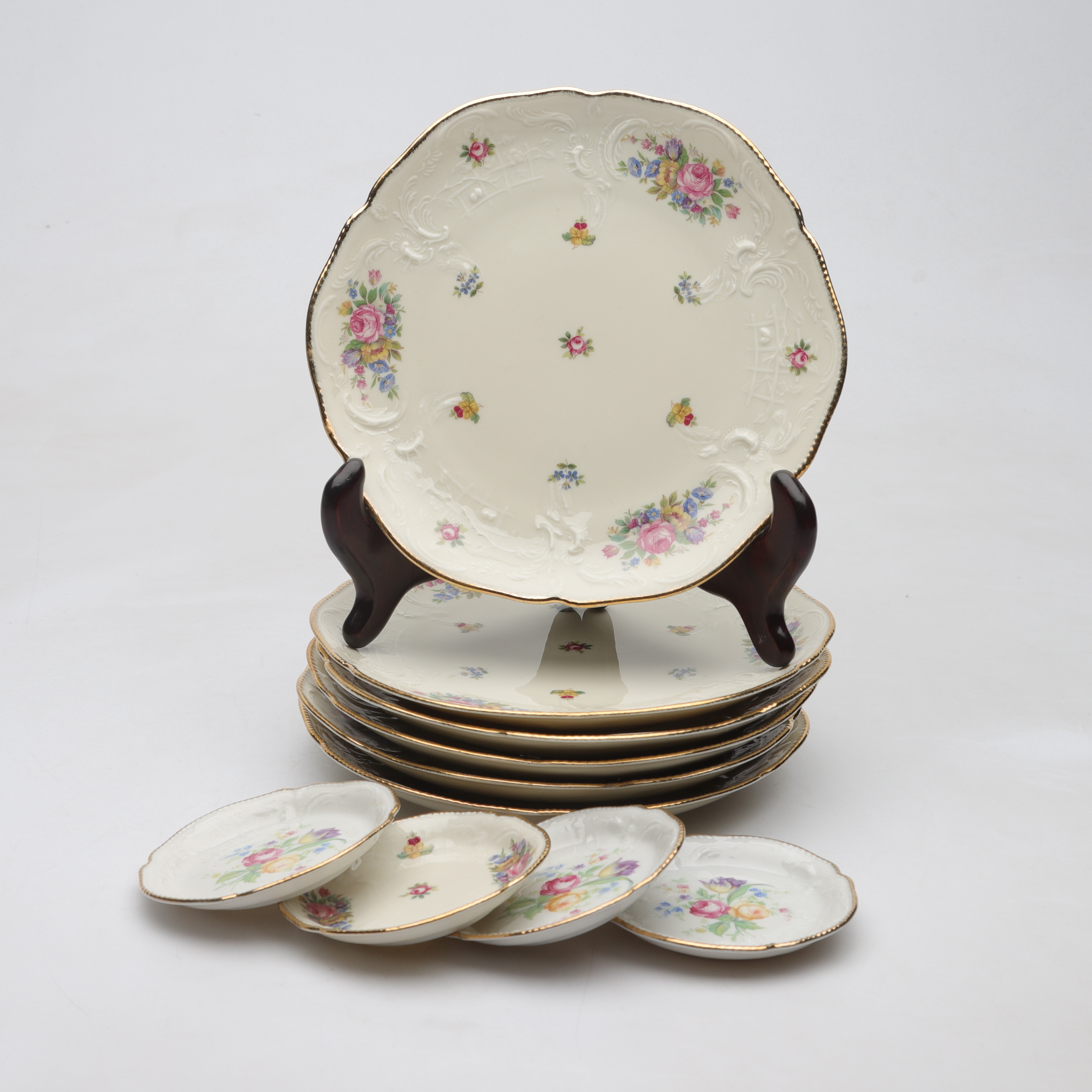 SERVISDELAR, 10 st, porslin, "Sanssouci", Rosenthal, Tyskland.