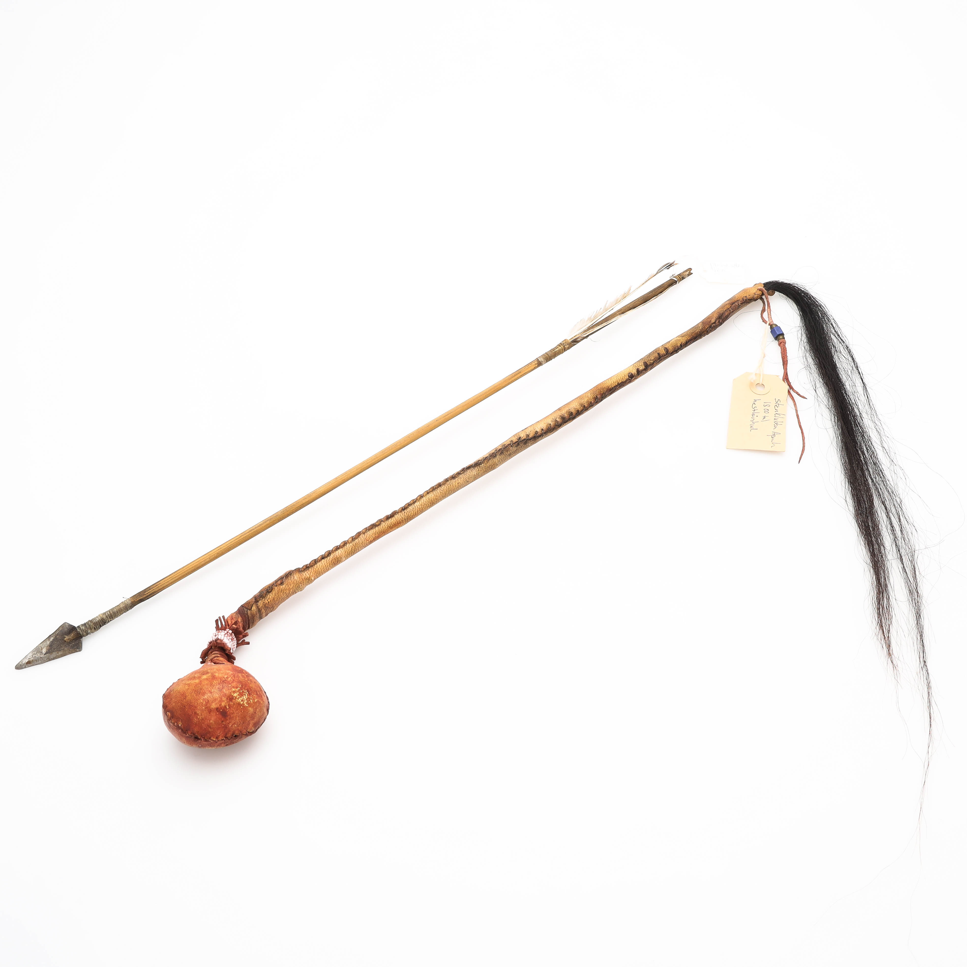 STENKLUBBA & PIL, 2 delar, ursprungsbefolkning Nordamerika, 1800/1900-tal.