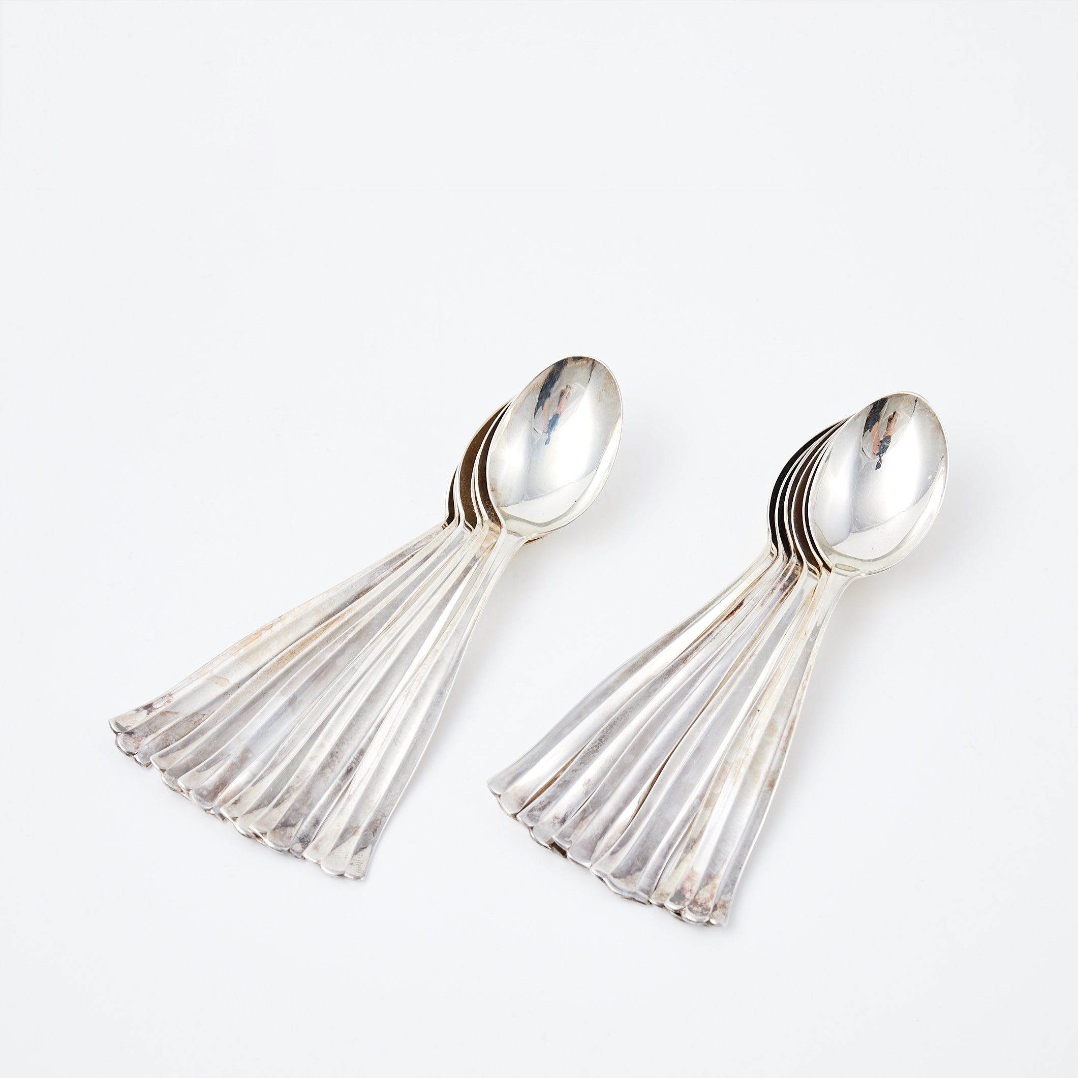 KAFFESKEDAR, silver, "Birgitta", 12 st, MGAB, Uppsala.