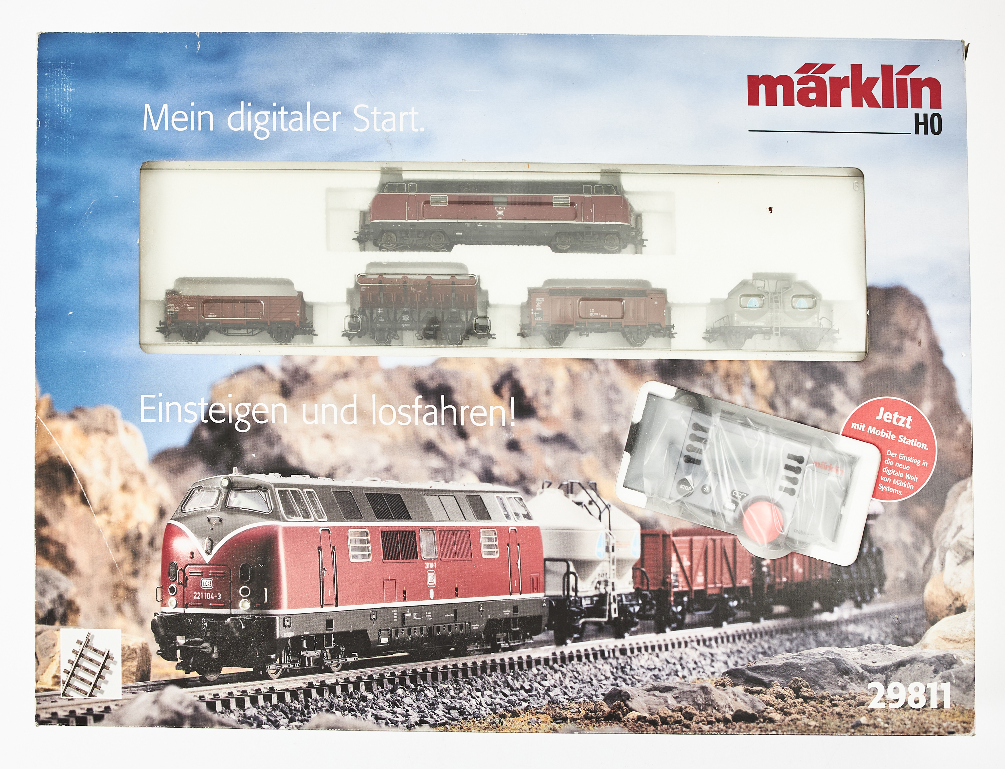 MÄRKLIN, 29811, startset, diesellok med vagnar, DB, H0.